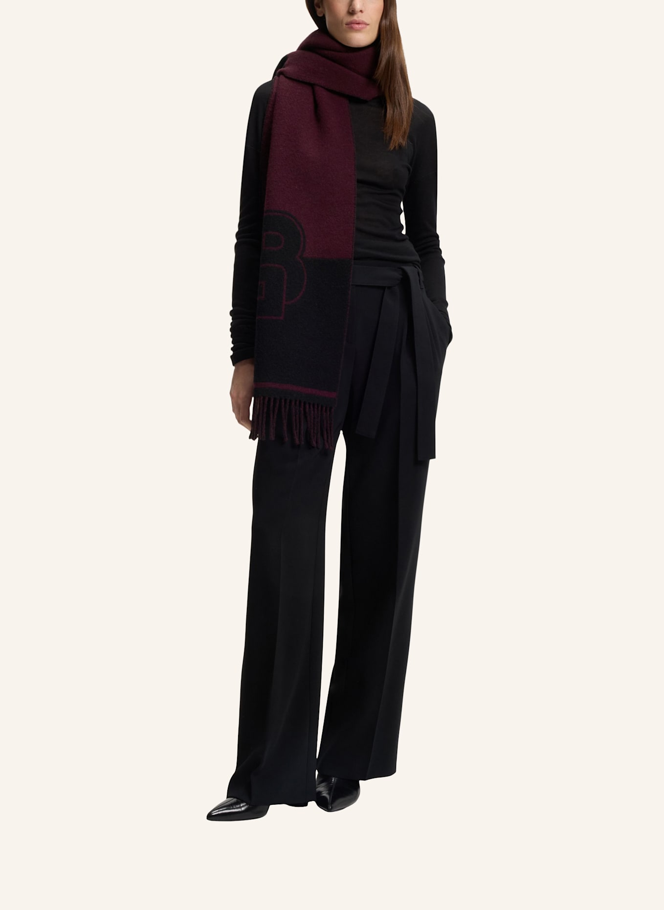 BOSS Gewebter Schal VIANNA_35*180: DUNKELLILA