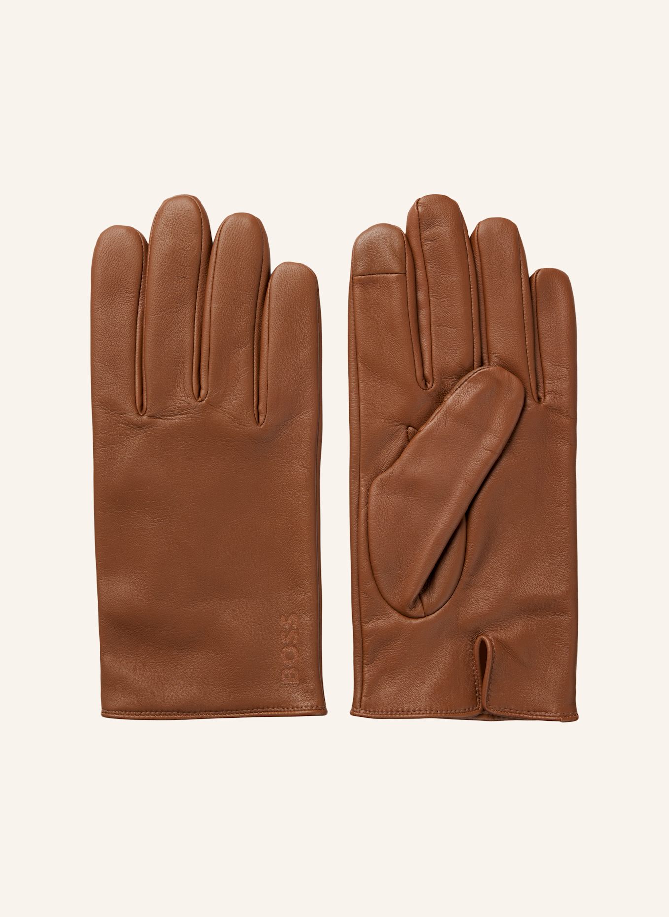 BOSS Lederhandschuhe GLOVE mit Touchscreen-Funktion: BRAUN