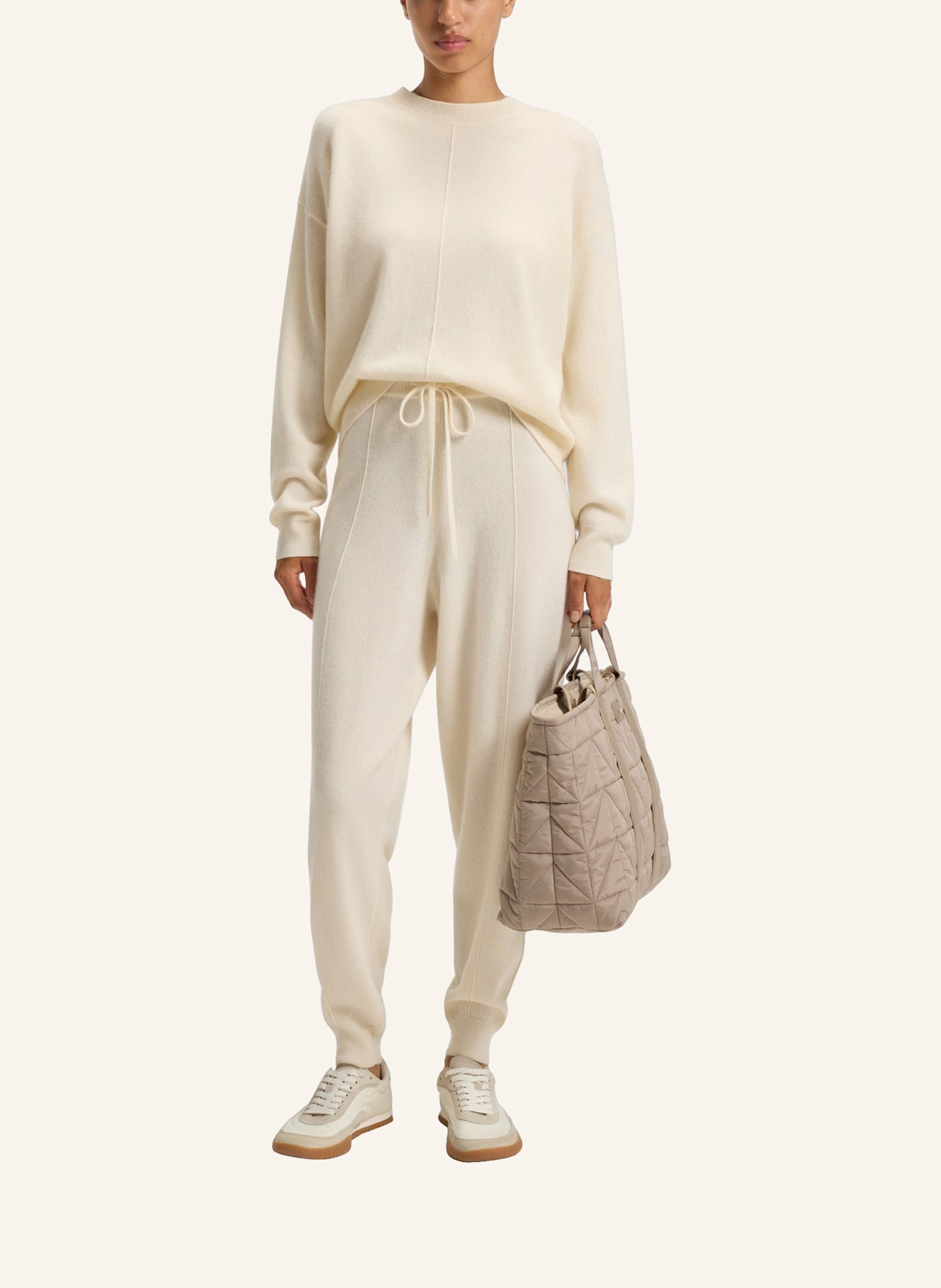 BOSS Strickhose FALINDANA aus Cashmere: WEISS