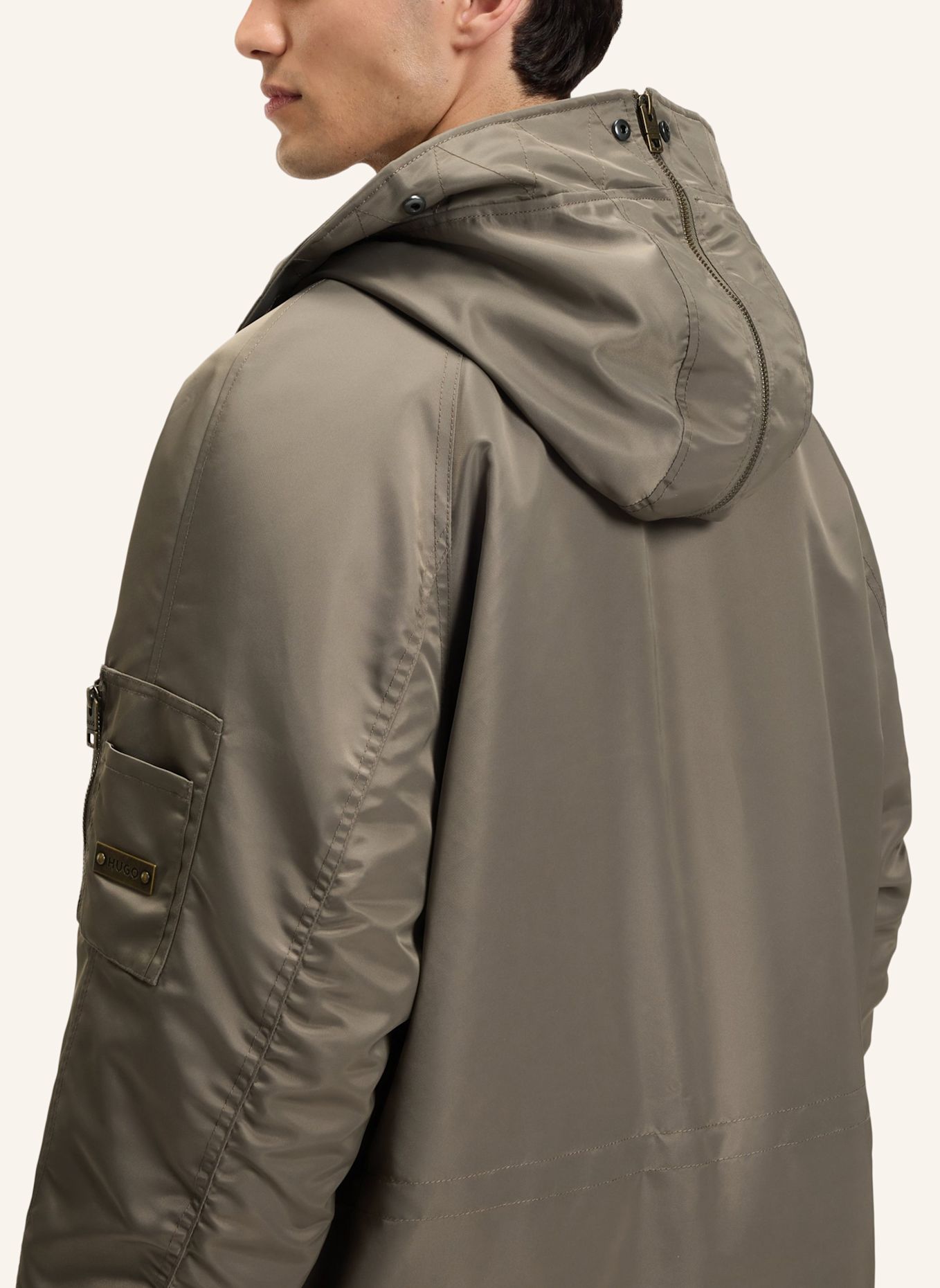 HUGO Casual Mantel MAKARO2541 Regular Fit: GRAU