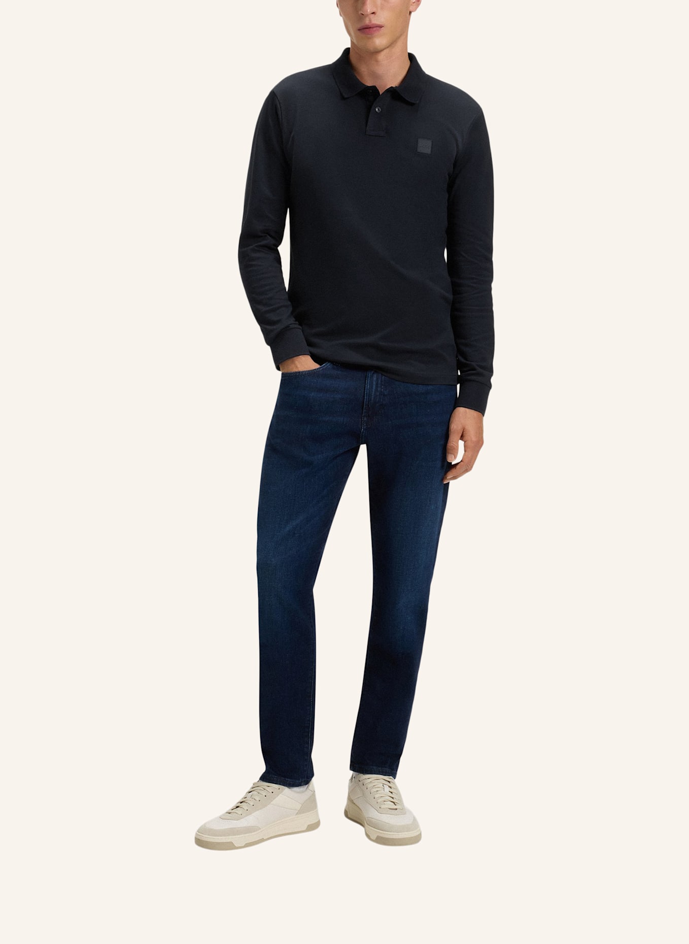 BOSS Piqué-Poloshirt PASSERBY Slim Fit: DUNKELBLAU