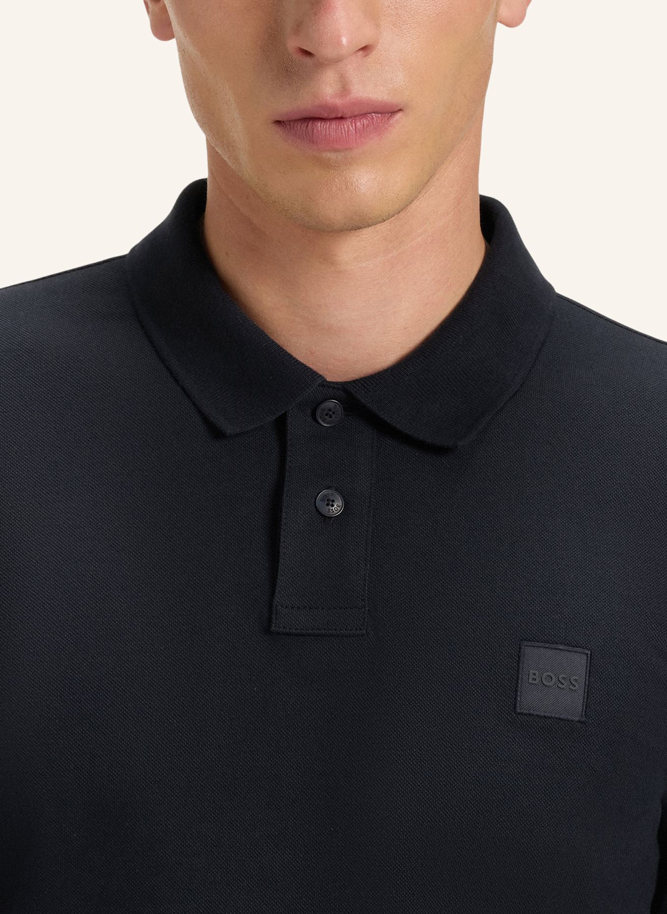 BOSS Piqué-Poloshirt PASSERBY Slim Fit: DUNKELBLAU