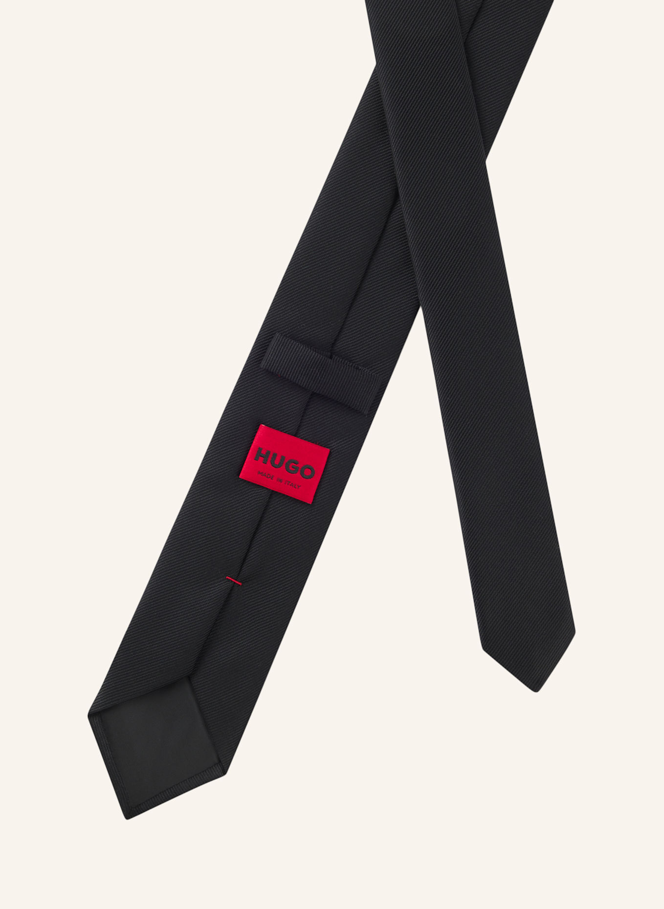 HUGO Krawatte TIE CM 6 METAL DET.: SCHWARZ
