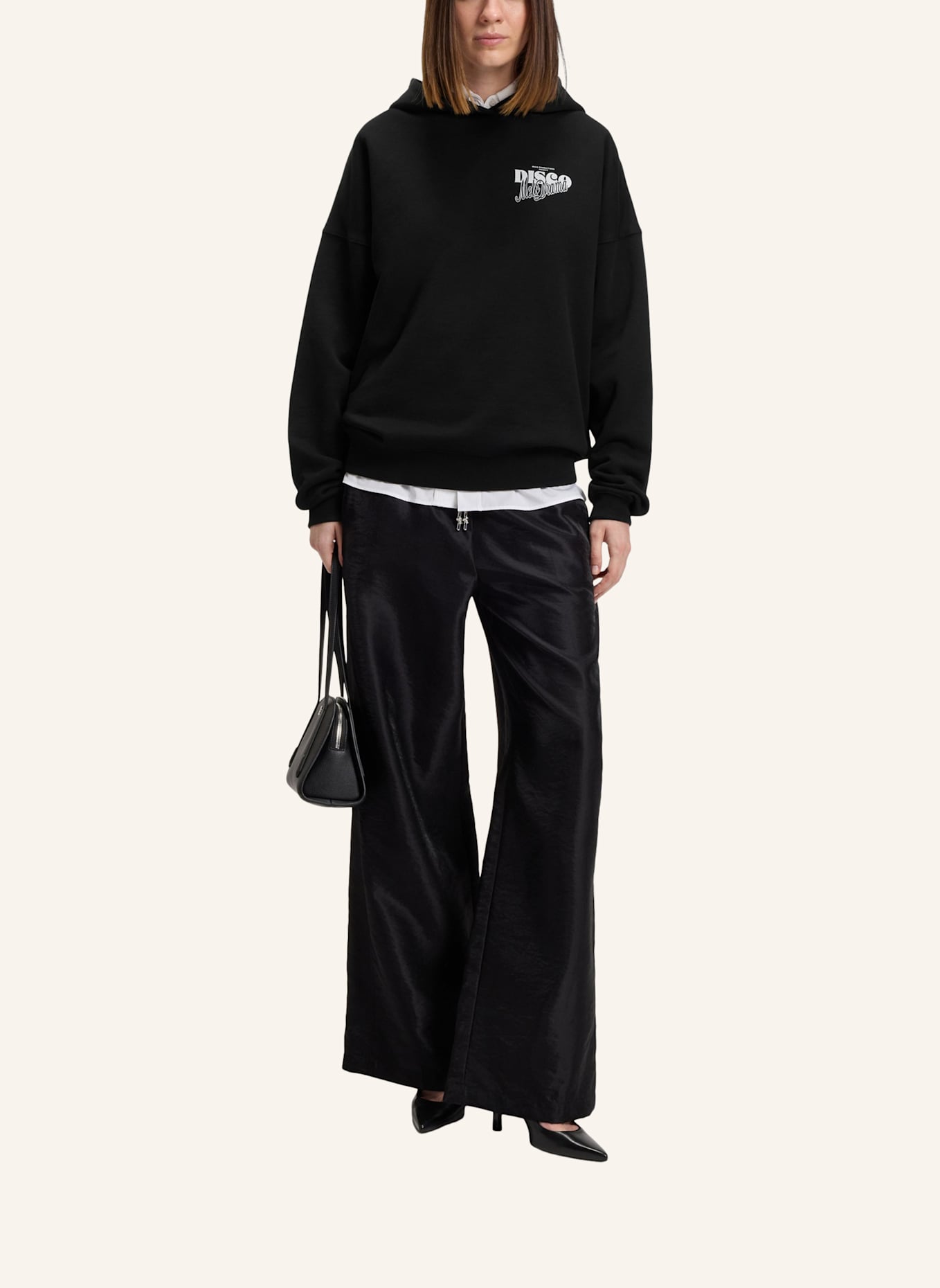 HUGO Sweatshirt DALESSANDRA Oversize Fit: SCHWARZ