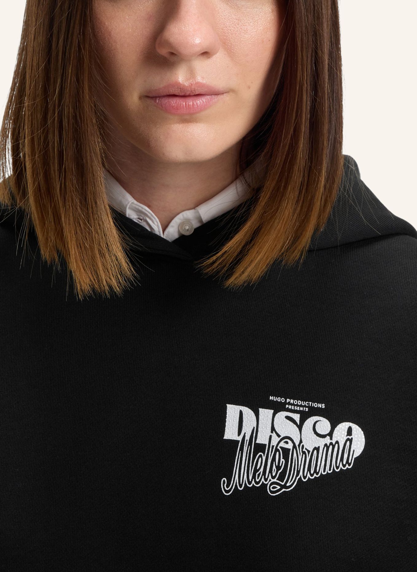 HUGO Sweatshirt DALESSANDRA Oversize Fit: SCHWARZ