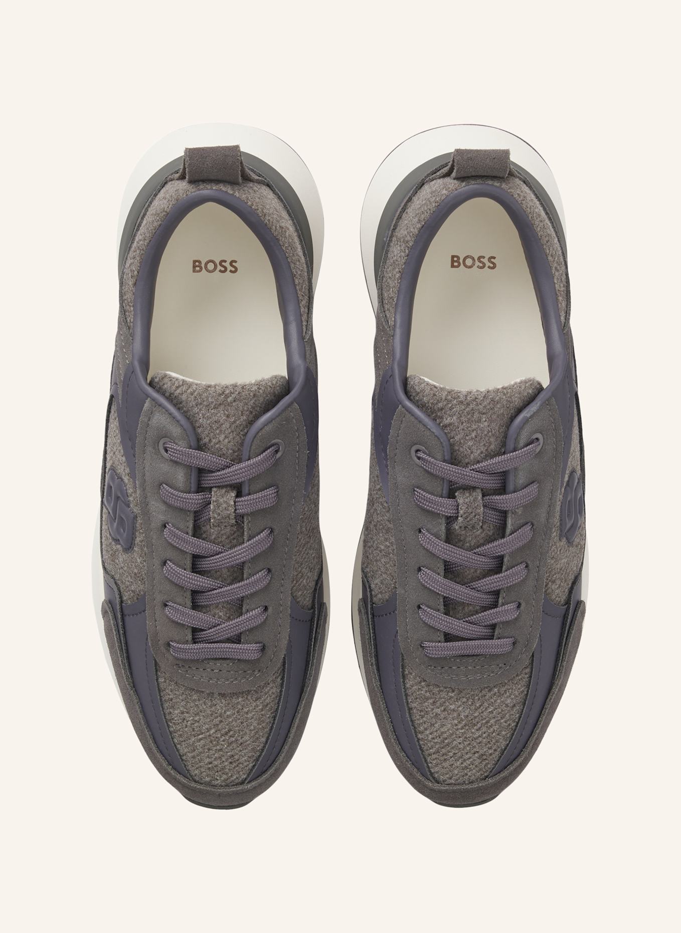 BOSS Turnschuh B ICON_RUNN_WLSD: DUNKELGRAU