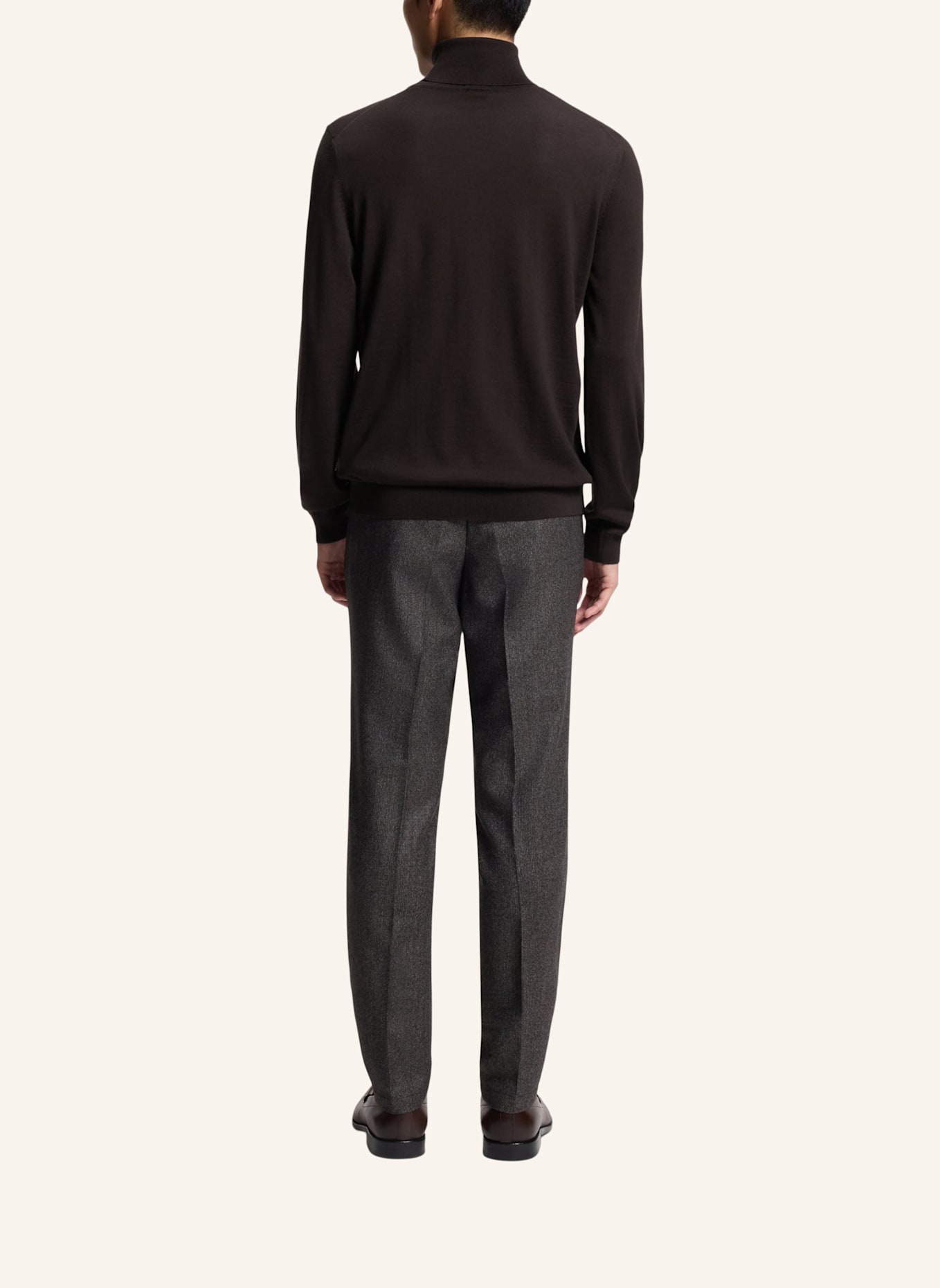 BOSS Rollkragenpullover MUSSO: DUNKELBRAUN