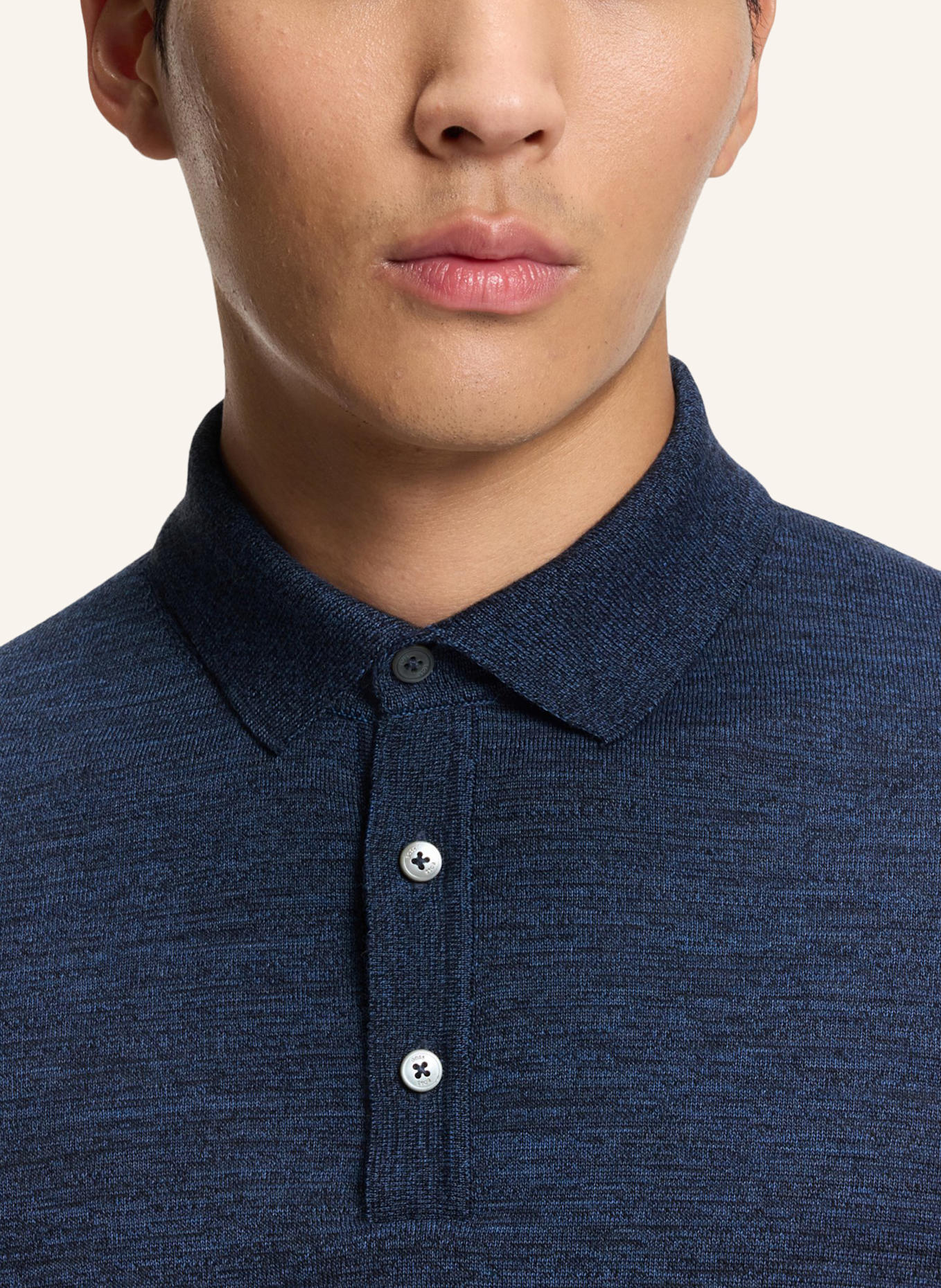 BOSS Strick-Poloshirt LANCIONE: BLAU