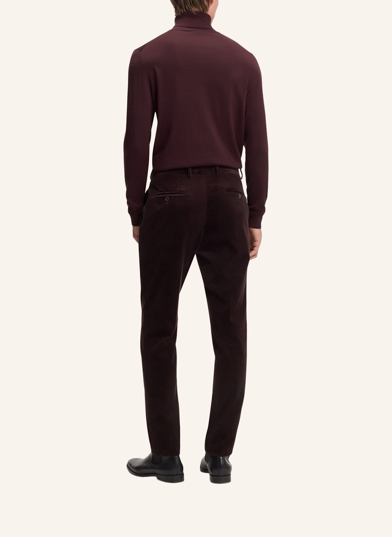 BOSS Rollkragenpullover HERNANDO aus Cashmere: DUNKELROT