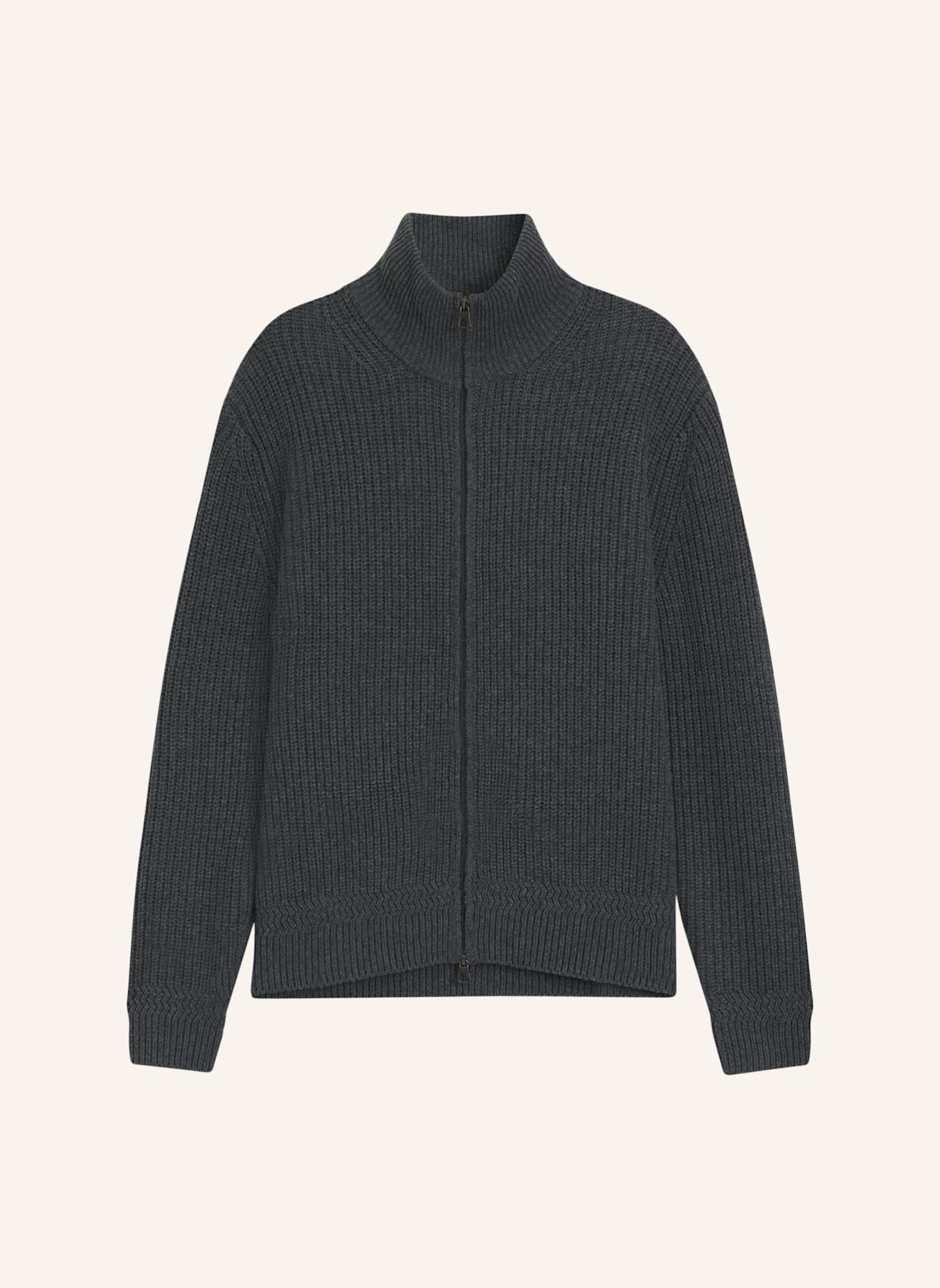 BOSS Strickjacke HILUSTRE_DB Relaxed Fit: DUNKELGRAU