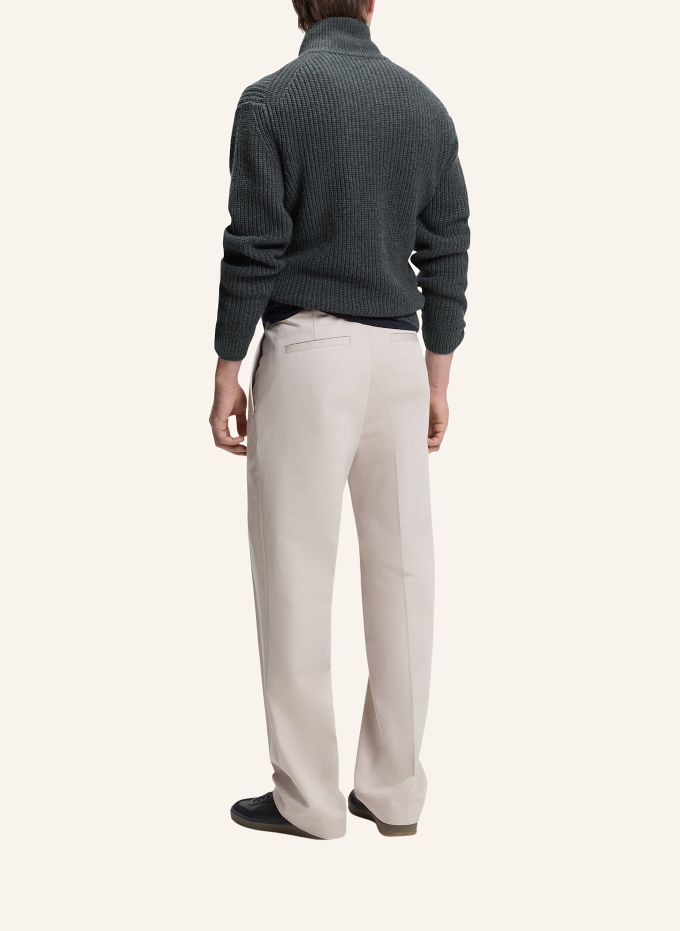 BOSS Strickjacke HILUSTRE_DB Relaxed Fit: DUNKELGRAU