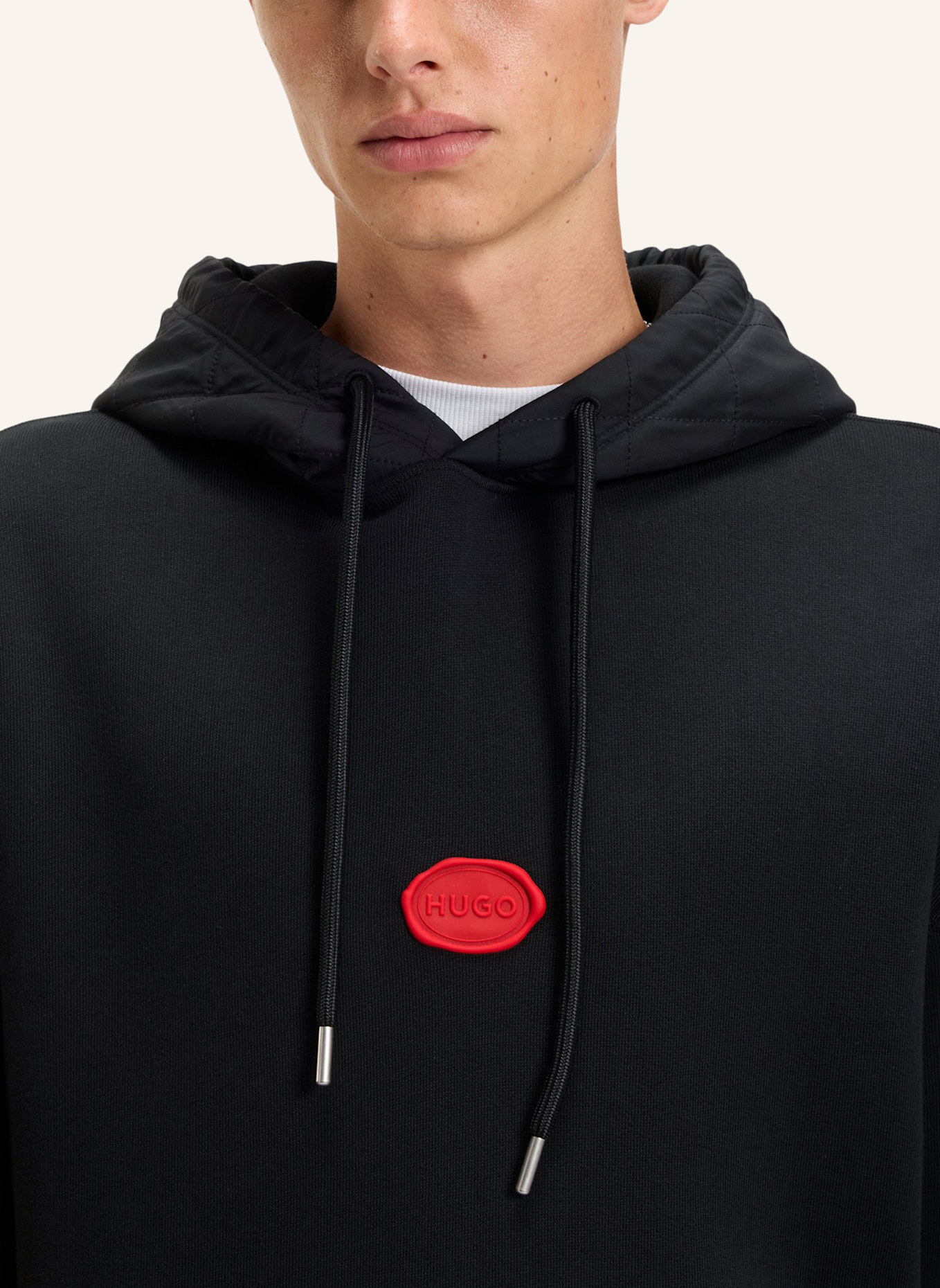 HUGO Sweatshirt DILVANO Oversize Fit: SCHWARZ