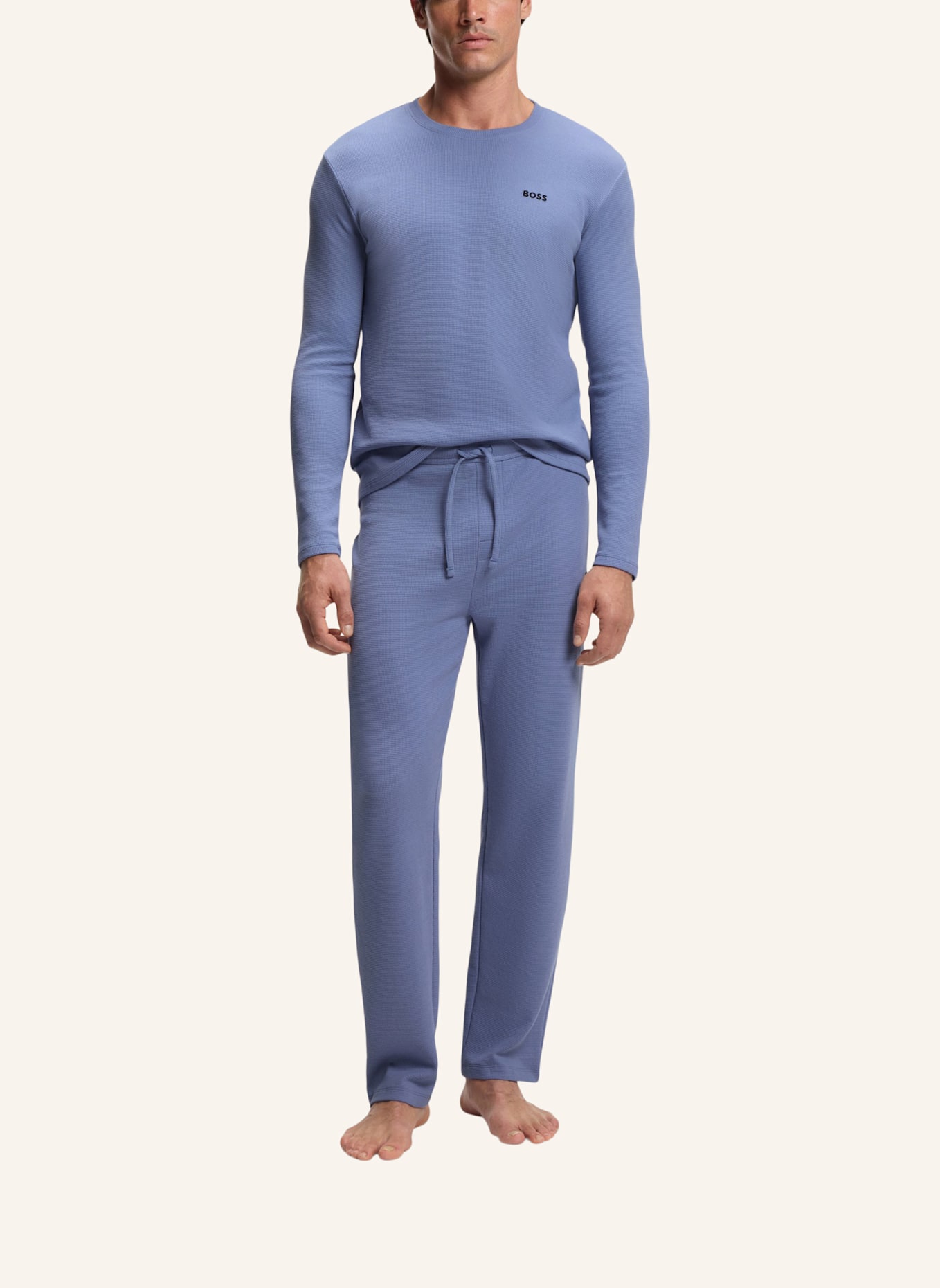 BOSS Schlafshirt WAFFLE: HELLBLAU