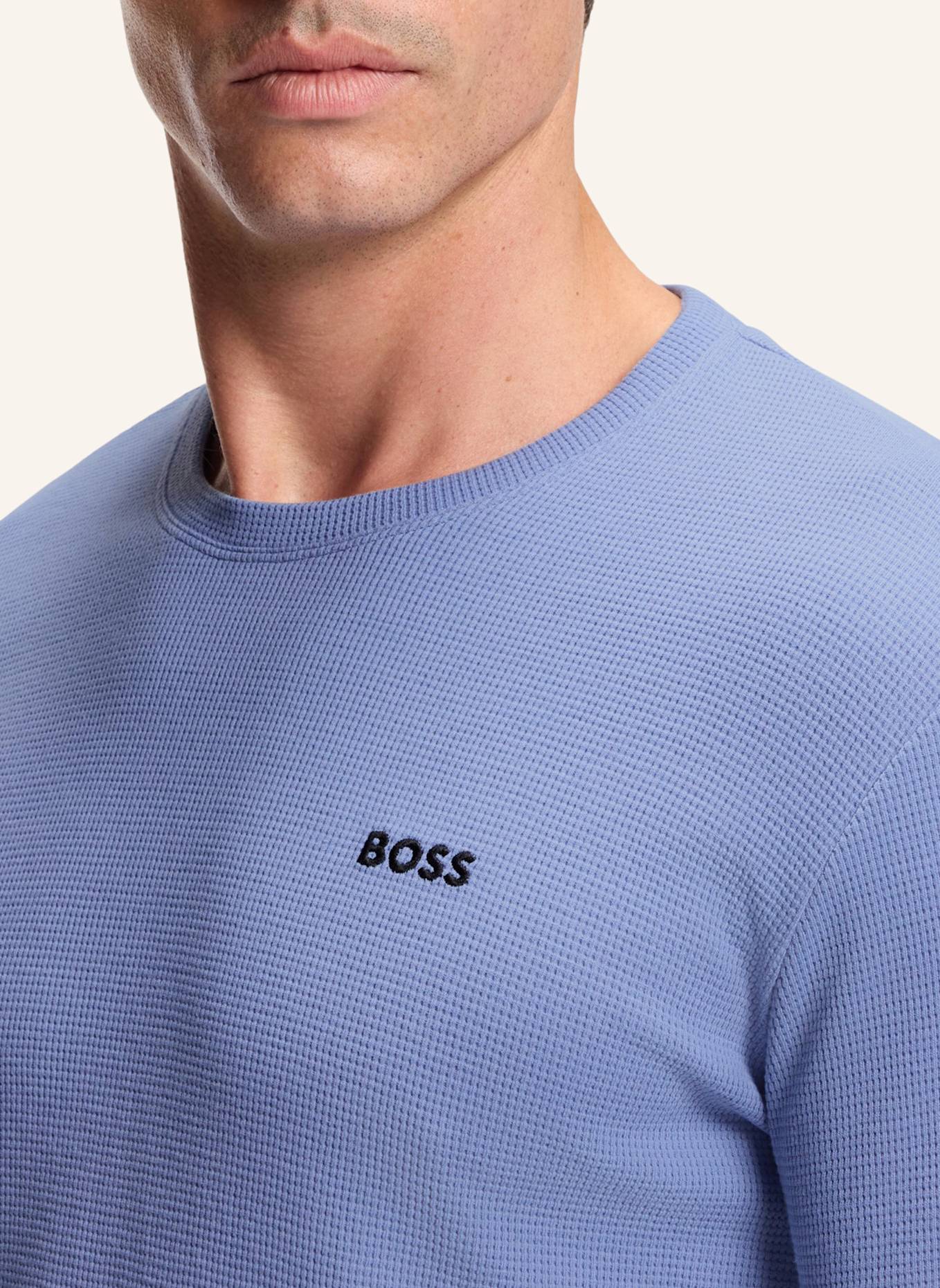BOSS Schlafshirt WAFFLE: HELLBLAU