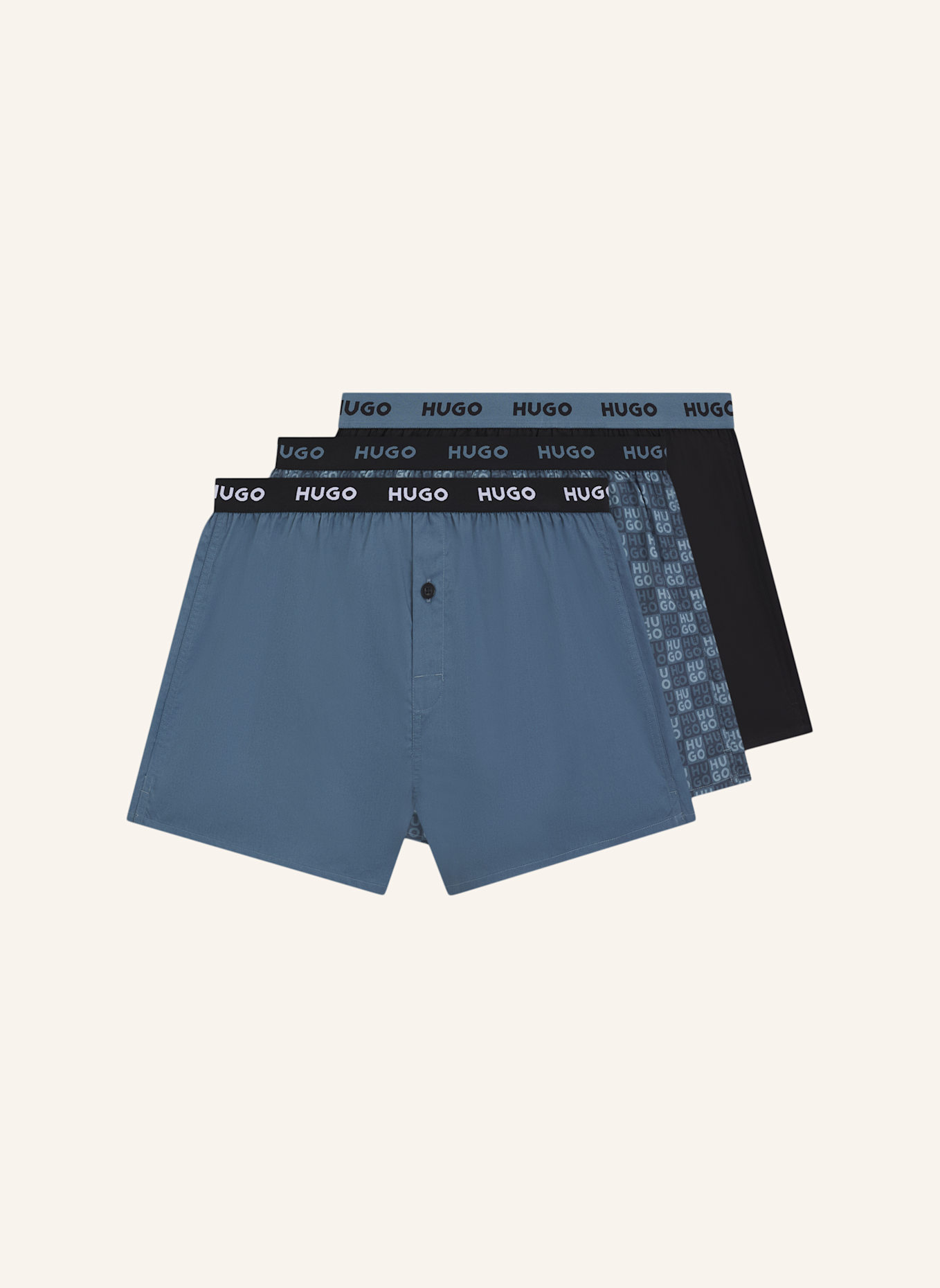 HUGO Boxershort WOVEN BOXER TRIPLET: WEISS