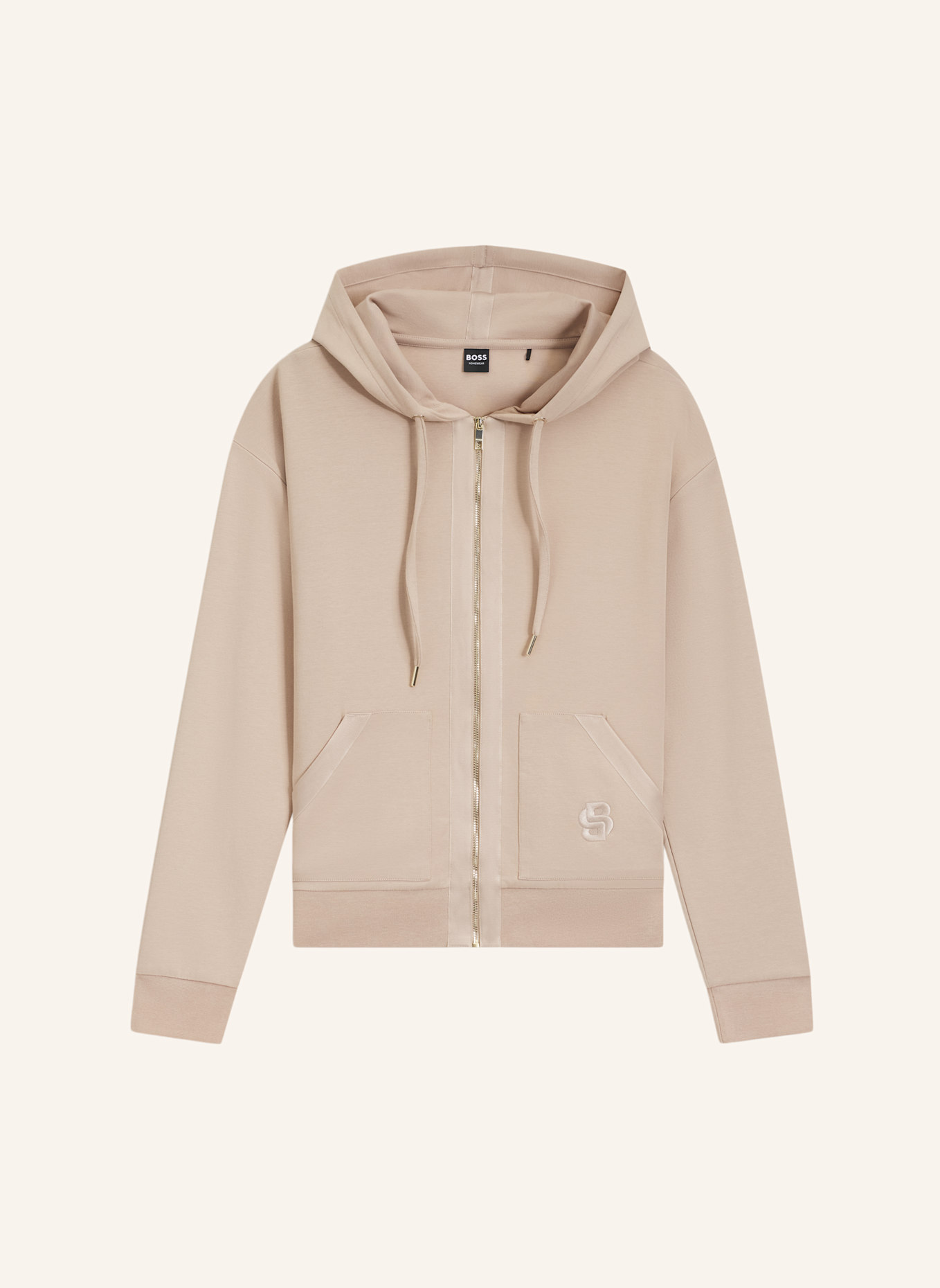 BOSS Loungewear Jacke SHINY B_JACKET H.: BEIGE