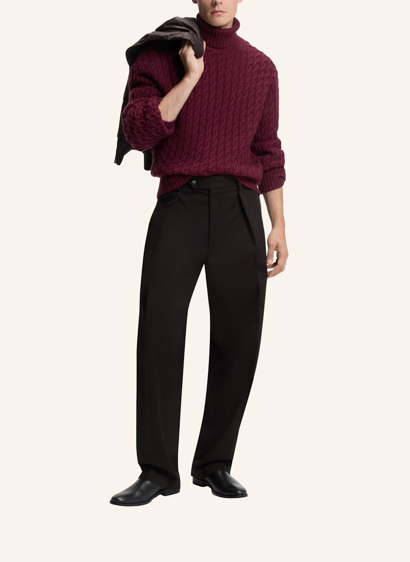 BOSS Business Hose TROUSERS-252_DB Relaxed Fit: BRAUN