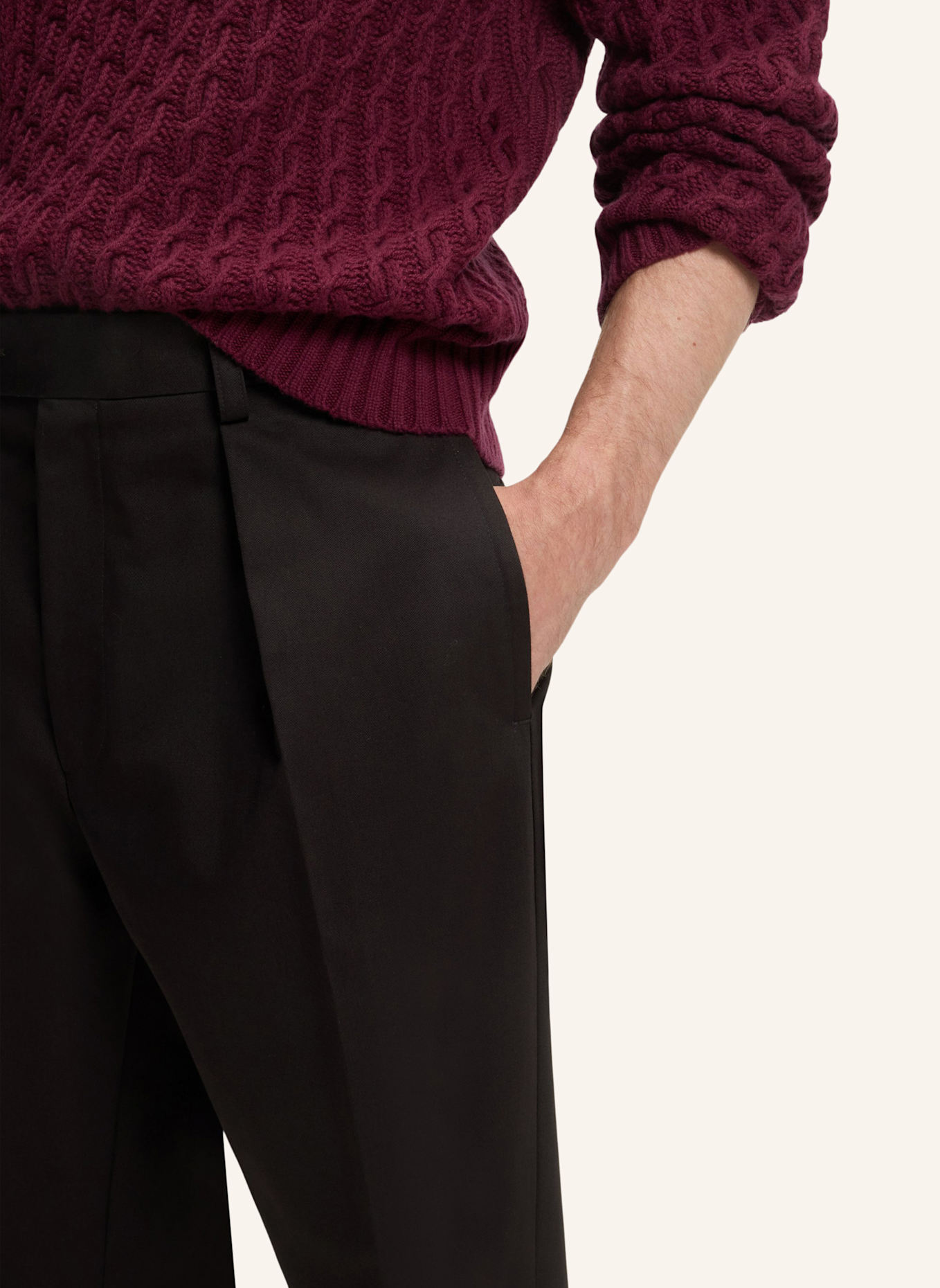 BOSS Business Hose TROUSERS-252_DB Relaxed Fit: BRAUN