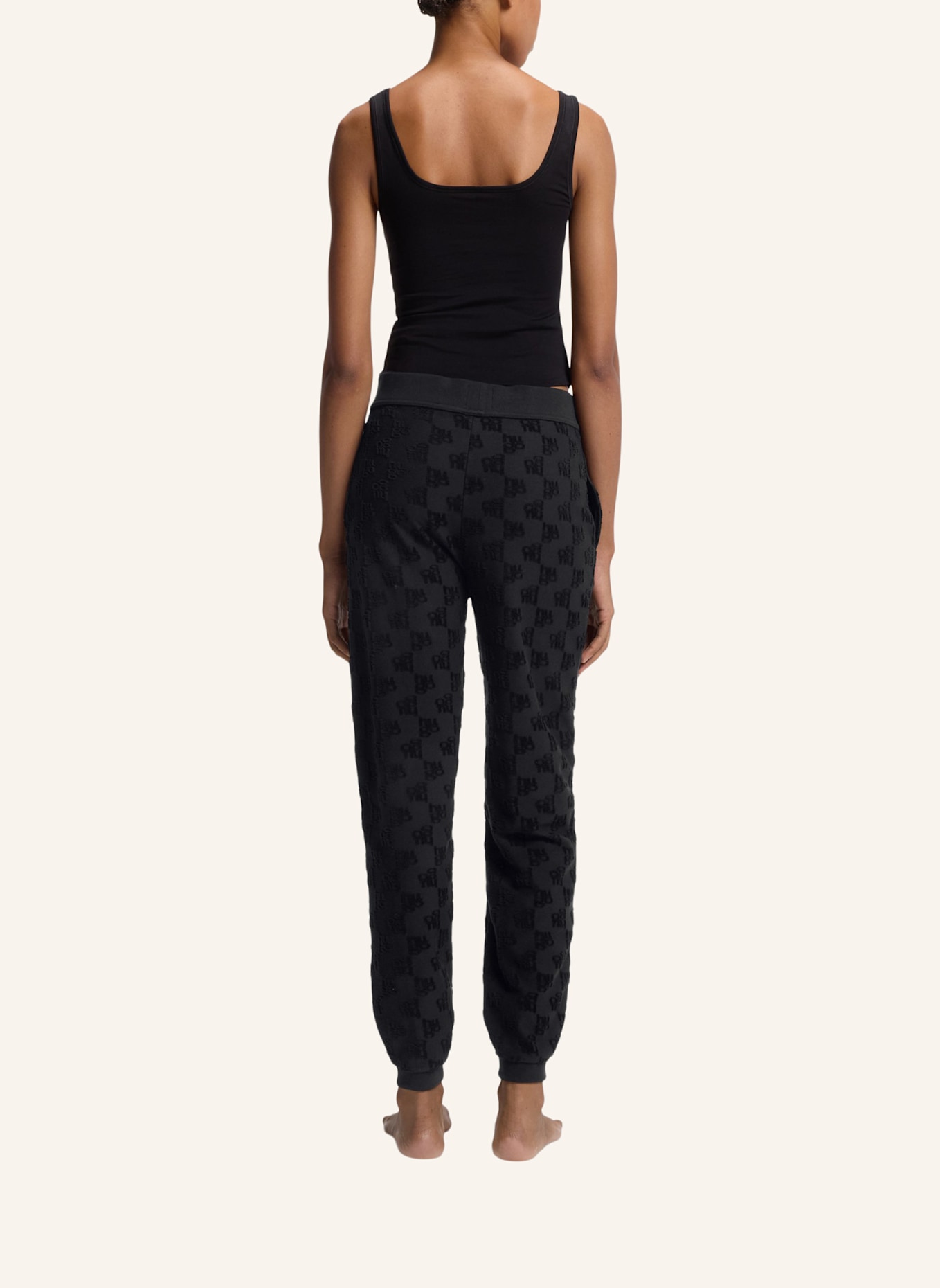 HUGO Loungewear Unterteil TERRYMONOGRAM_PANTS: SCHWARZ