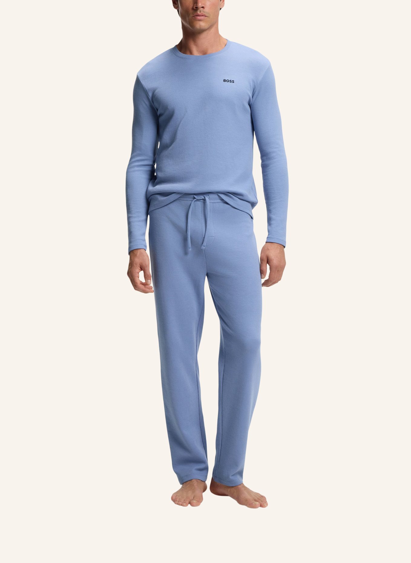 BOSS Schlafhose WAFFLE: HELLBLAU