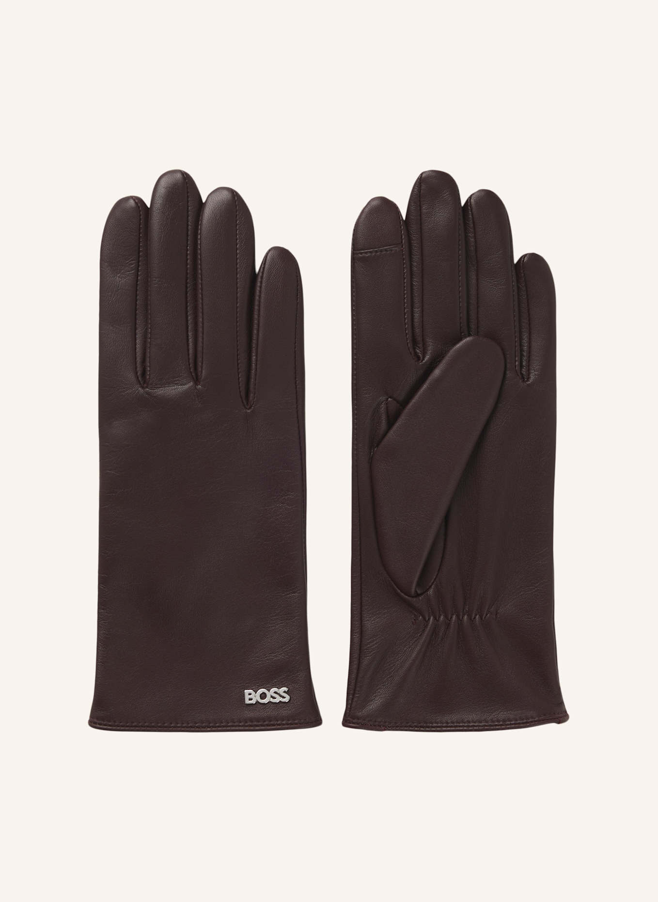 BOSS Lederhandschuhe GUEEN-ME: DUNKELLILA