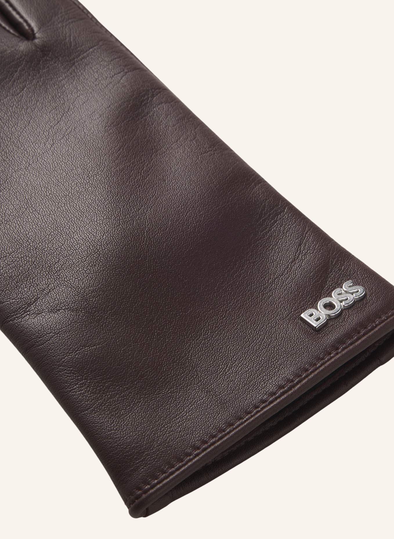 BOSS Lederhandschuhe GUEEN-ME: DUNKELLILA