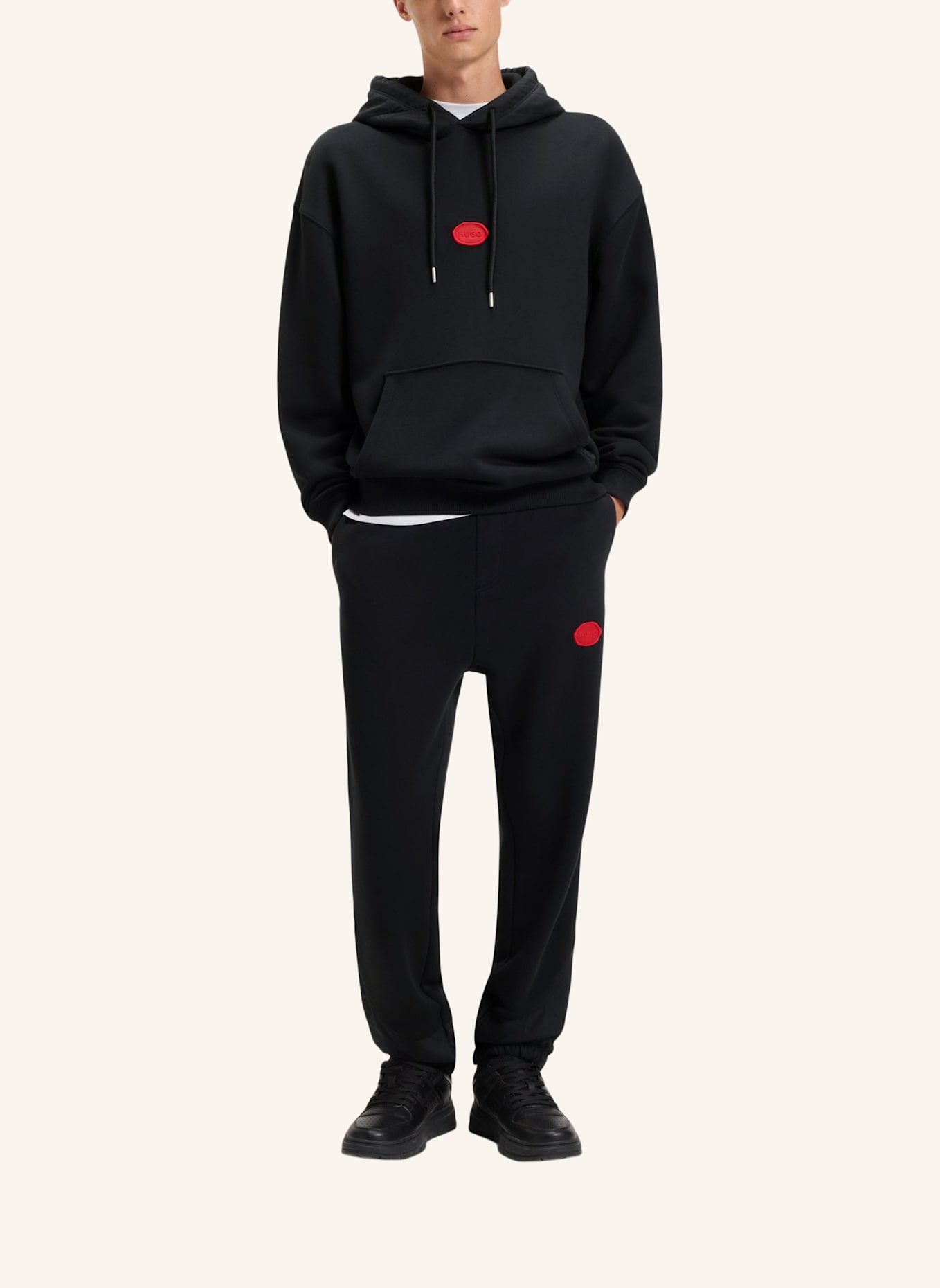 HUGO Casual Hose DILVANOS Relaxed Fit: SCHWARZ