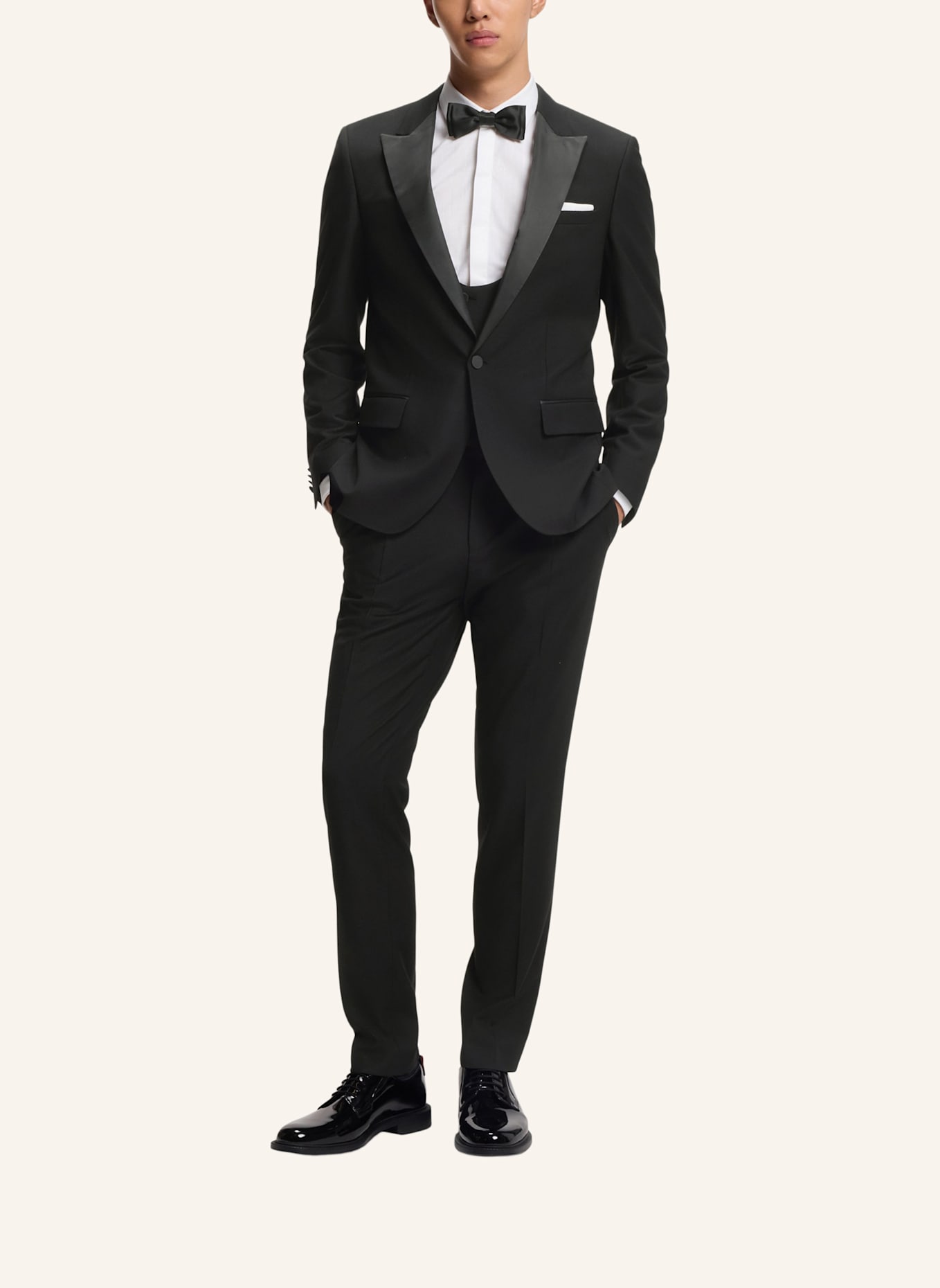 HUGO Business Anzug HENRY-GETLIN254EV1X Slim Fit: SCHWARZ