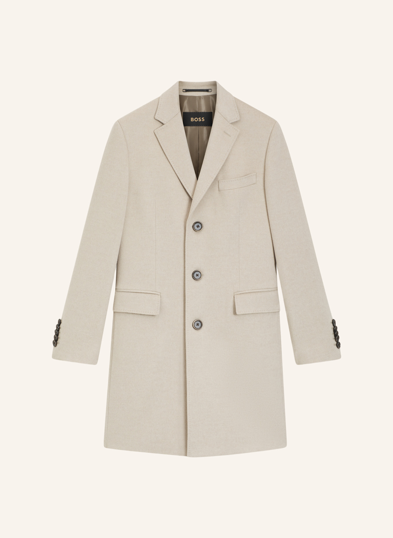 BOSS Klassischer Mantel L-HAL-234 Slim Fit: BEIGE