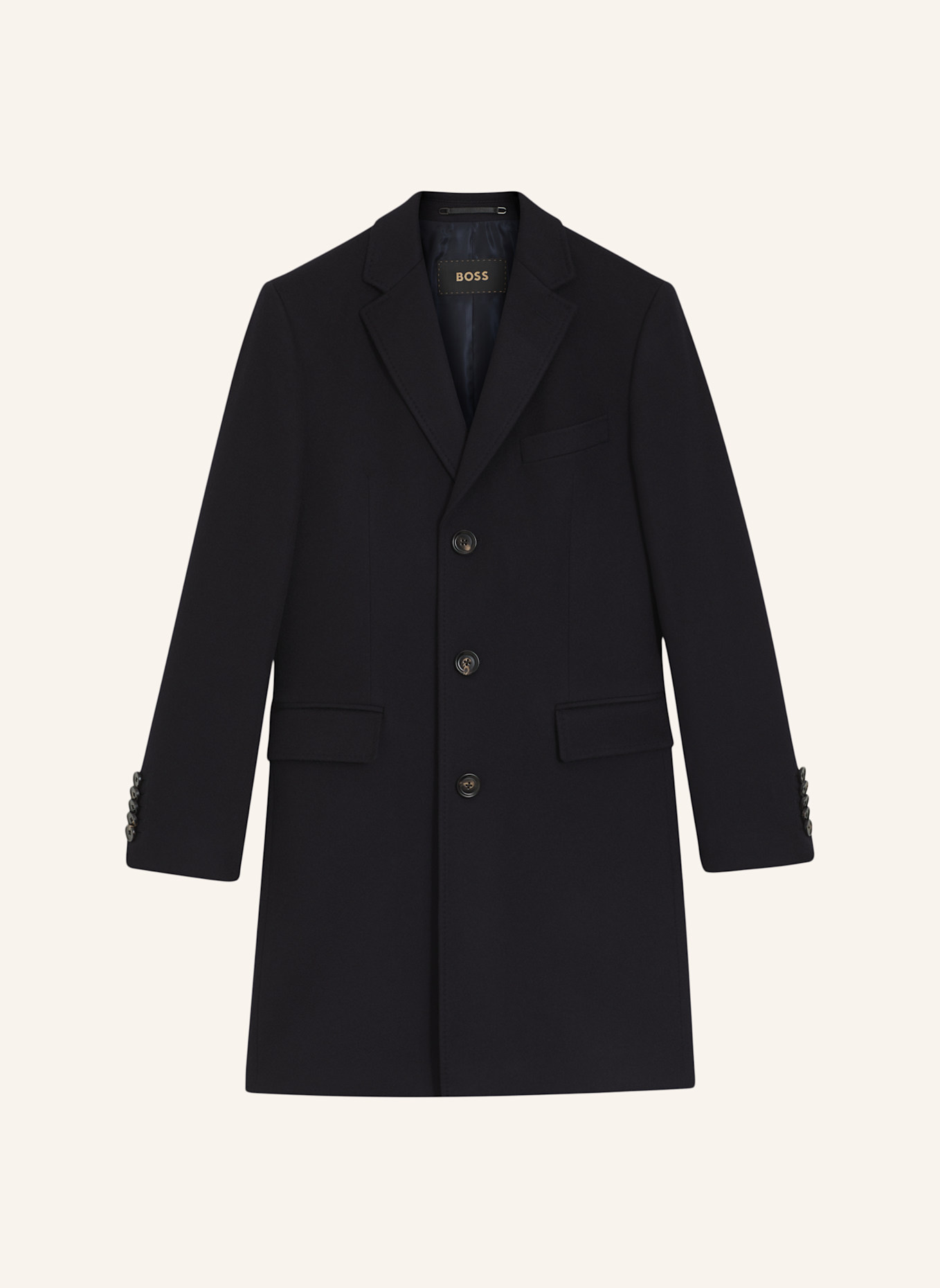 BOSS Klassischer Mantel L-HAL-234 Slim Fit: DUNKELBLAU