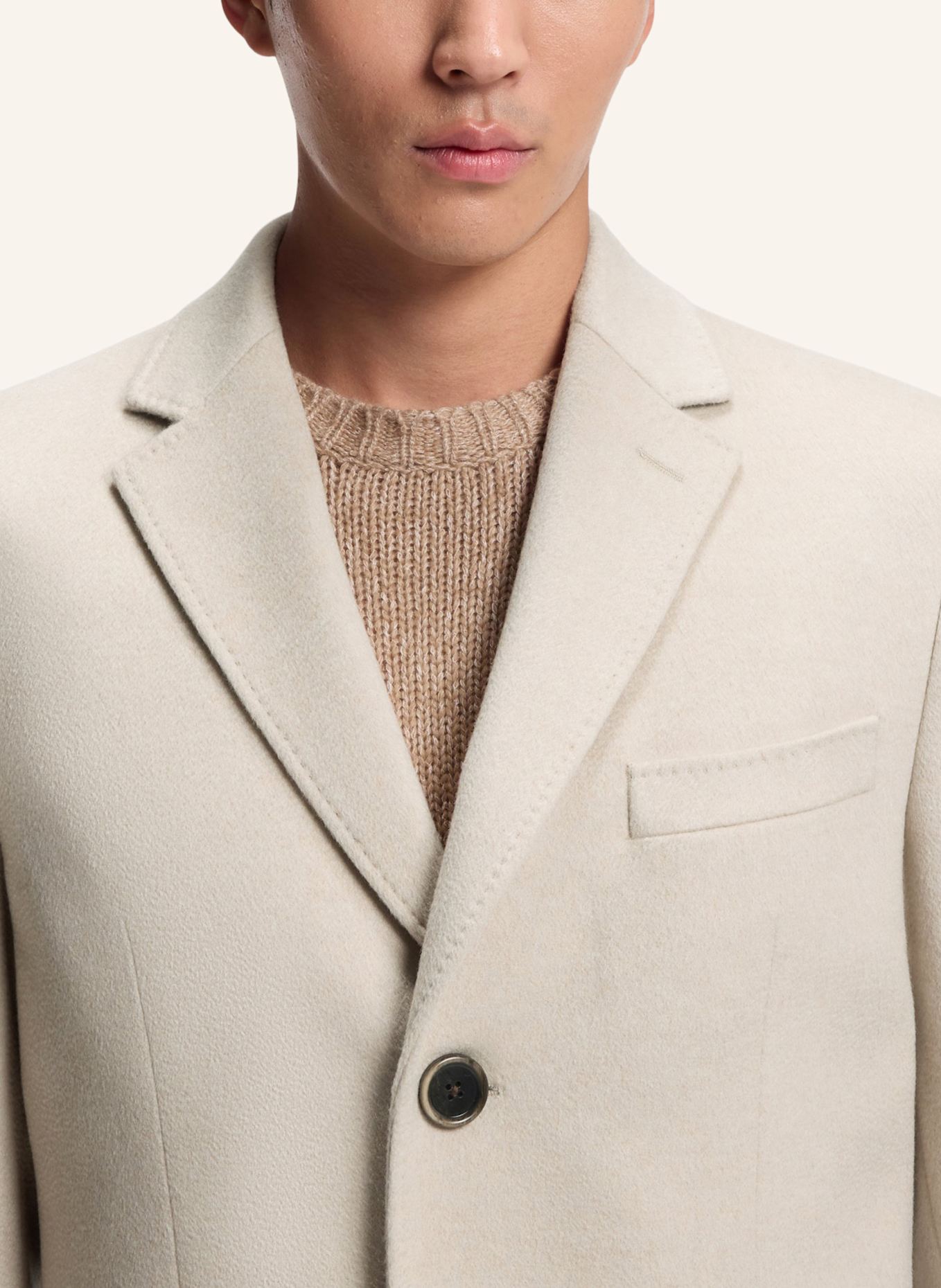 BOSS Klassischer Mantel L-HAL-234 Slim Fit: BEIGE
