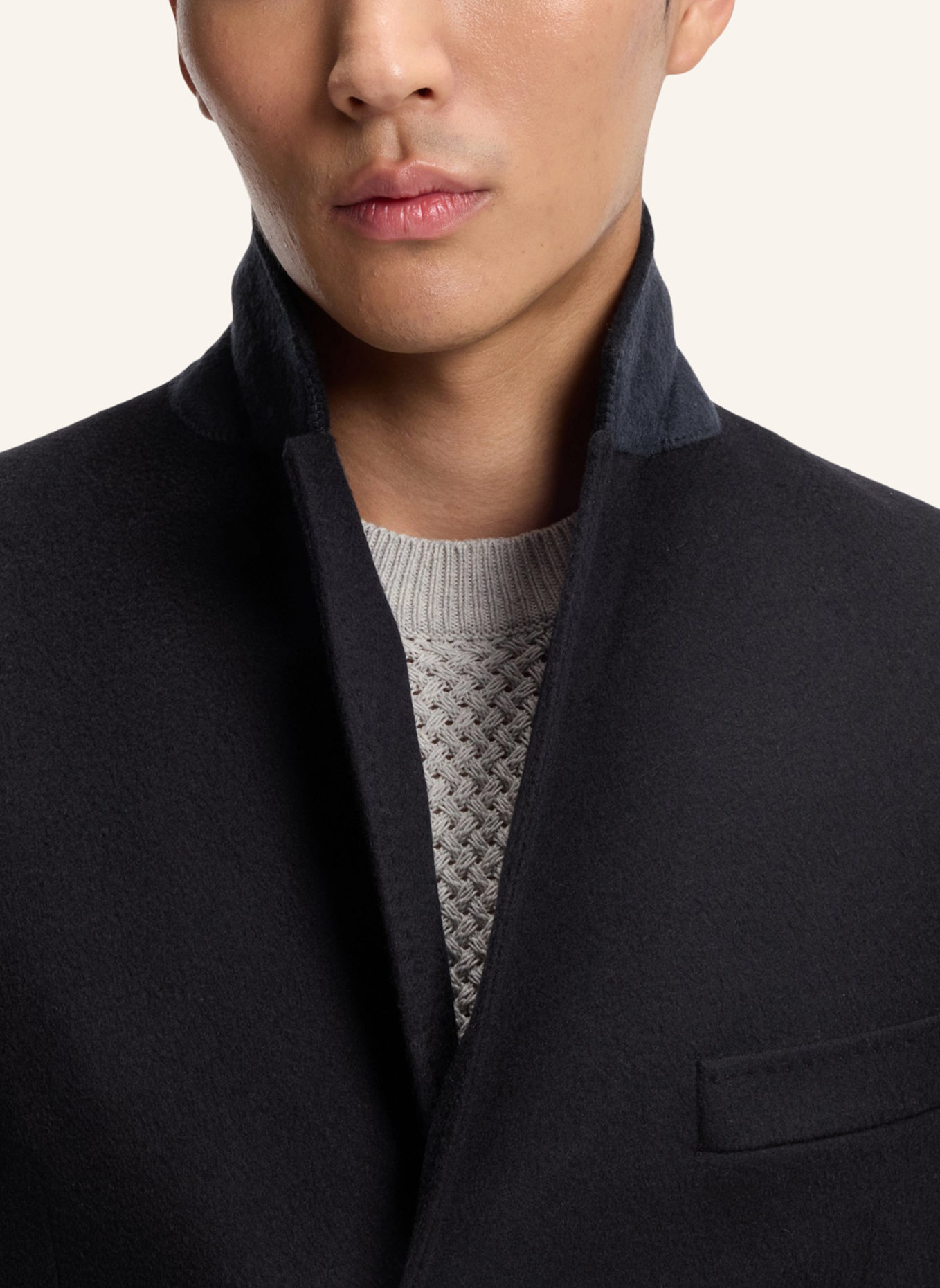 BOSS Klassischer Mantel L-HAL-234 Slim Fit: DUNKELBLAU