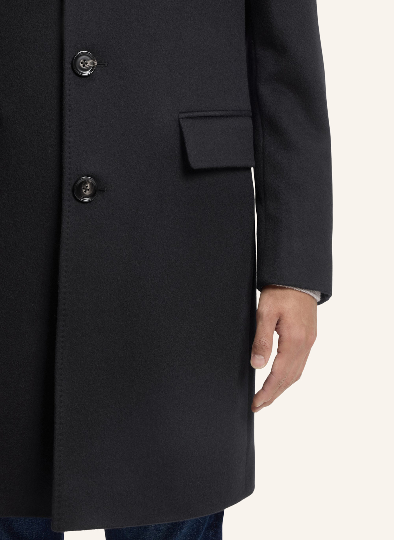 BOSS Klassischer Mantel L-HAL-234 Slim Fit: DUNKELBLAU