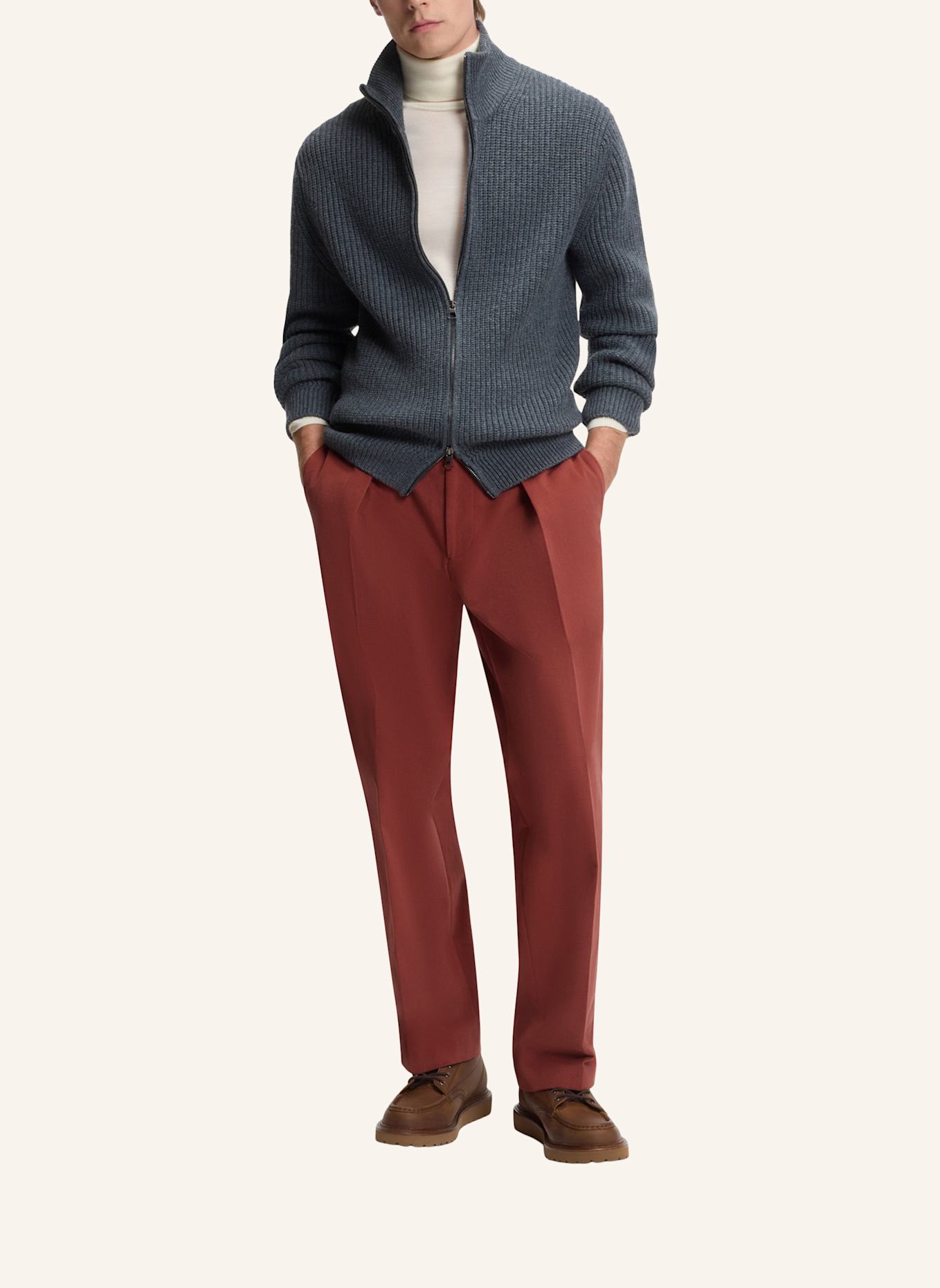 BOSS Business Hose TROUSERS-252_DB Relaxed Fit: DUNKELROT