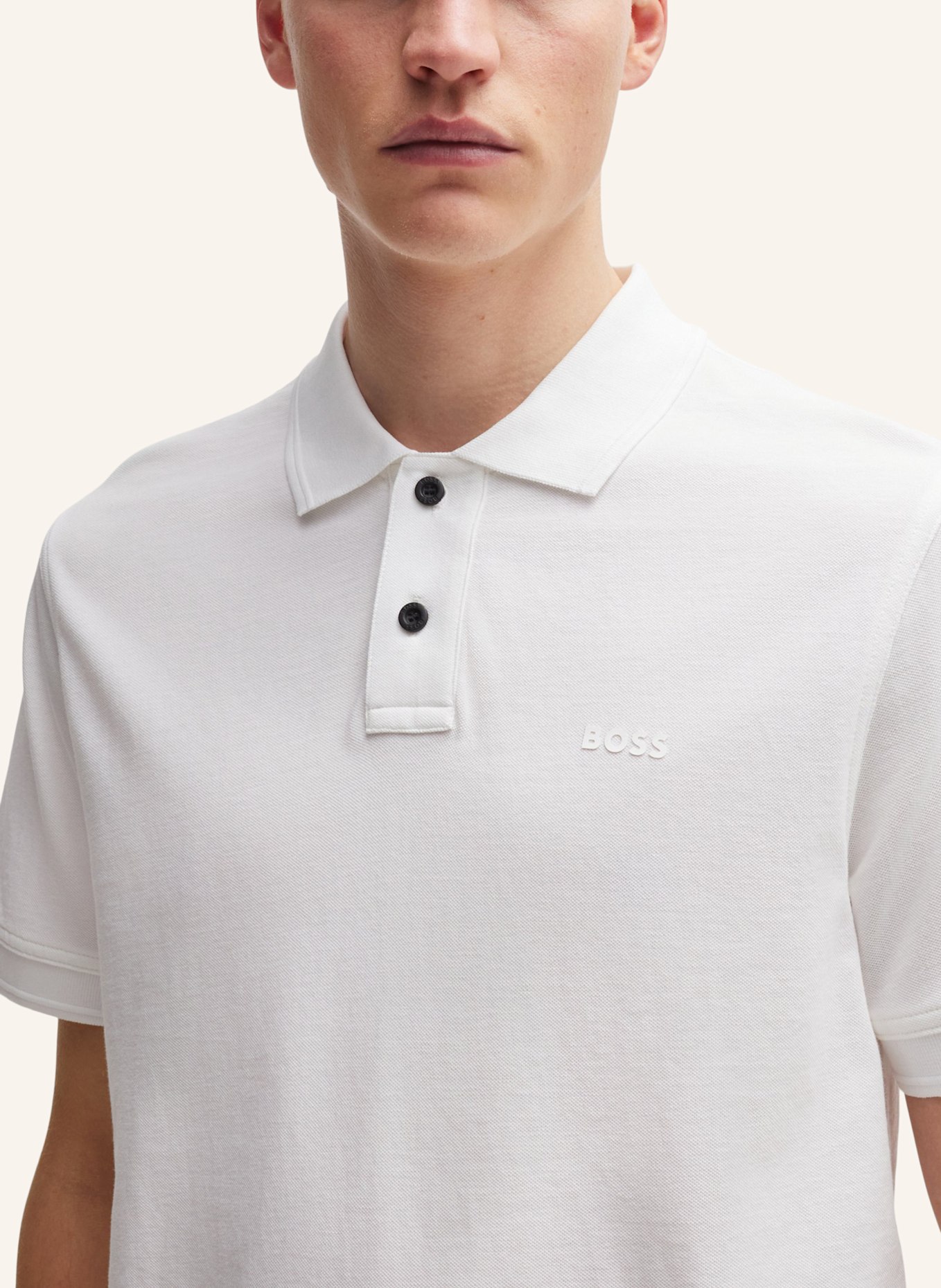 BOSS Piqué-Poloshirt PRIME: WEISS