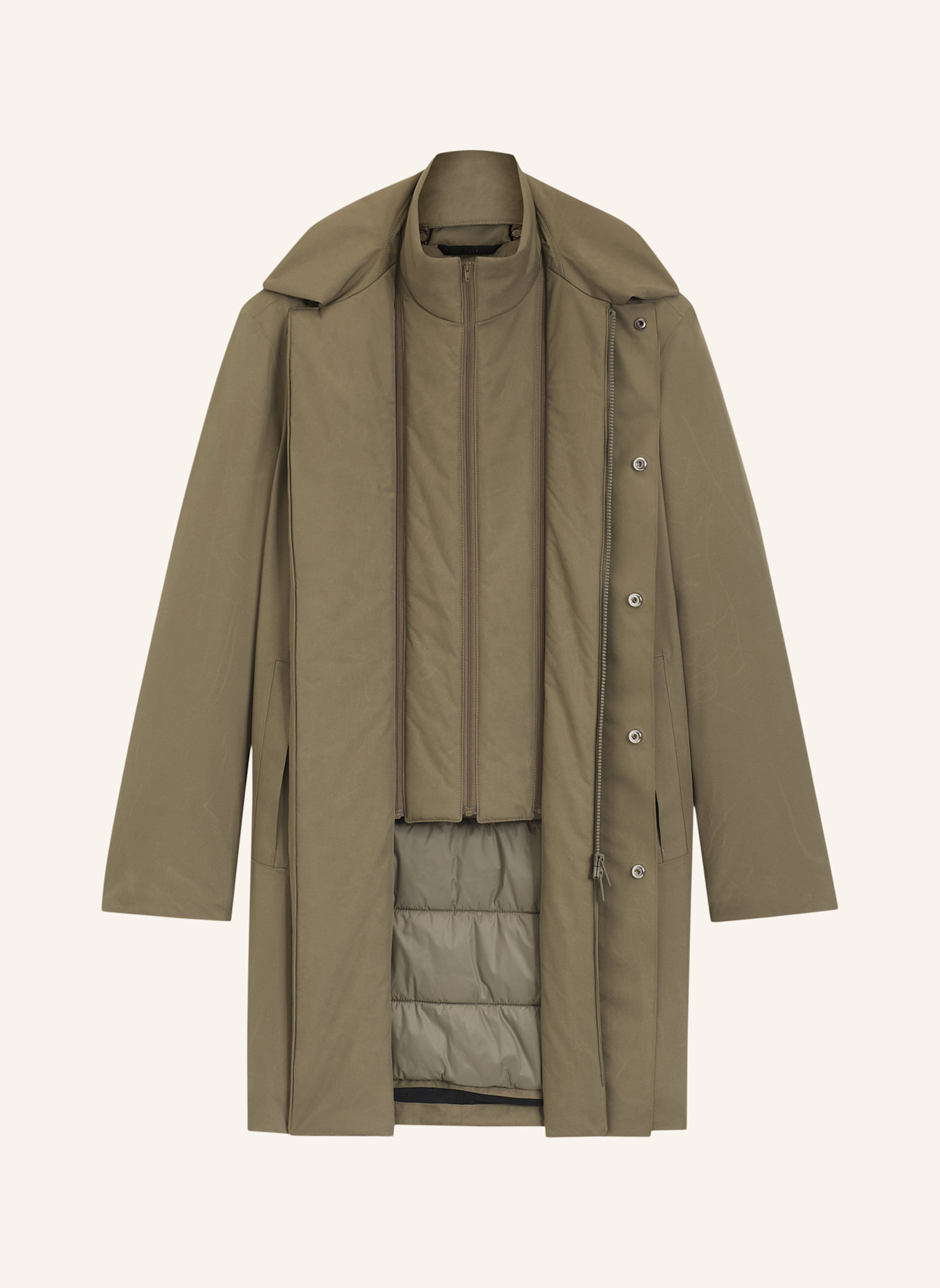 BOSS Klassischer Mantel P-JARED-PAD-GORE254F Regular Fit: BRAUN