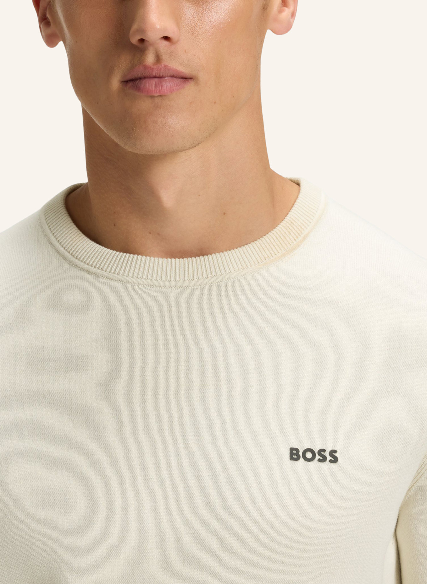 BOSS Pullover K_EVER-X CN Regular Fit: WEISS