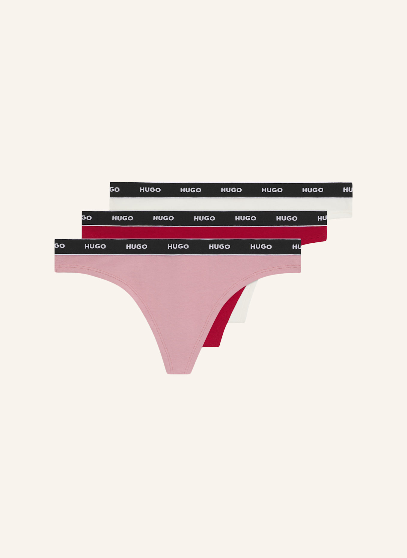 HUGO Slip TRIPLET THONG STRIPE: WEISS