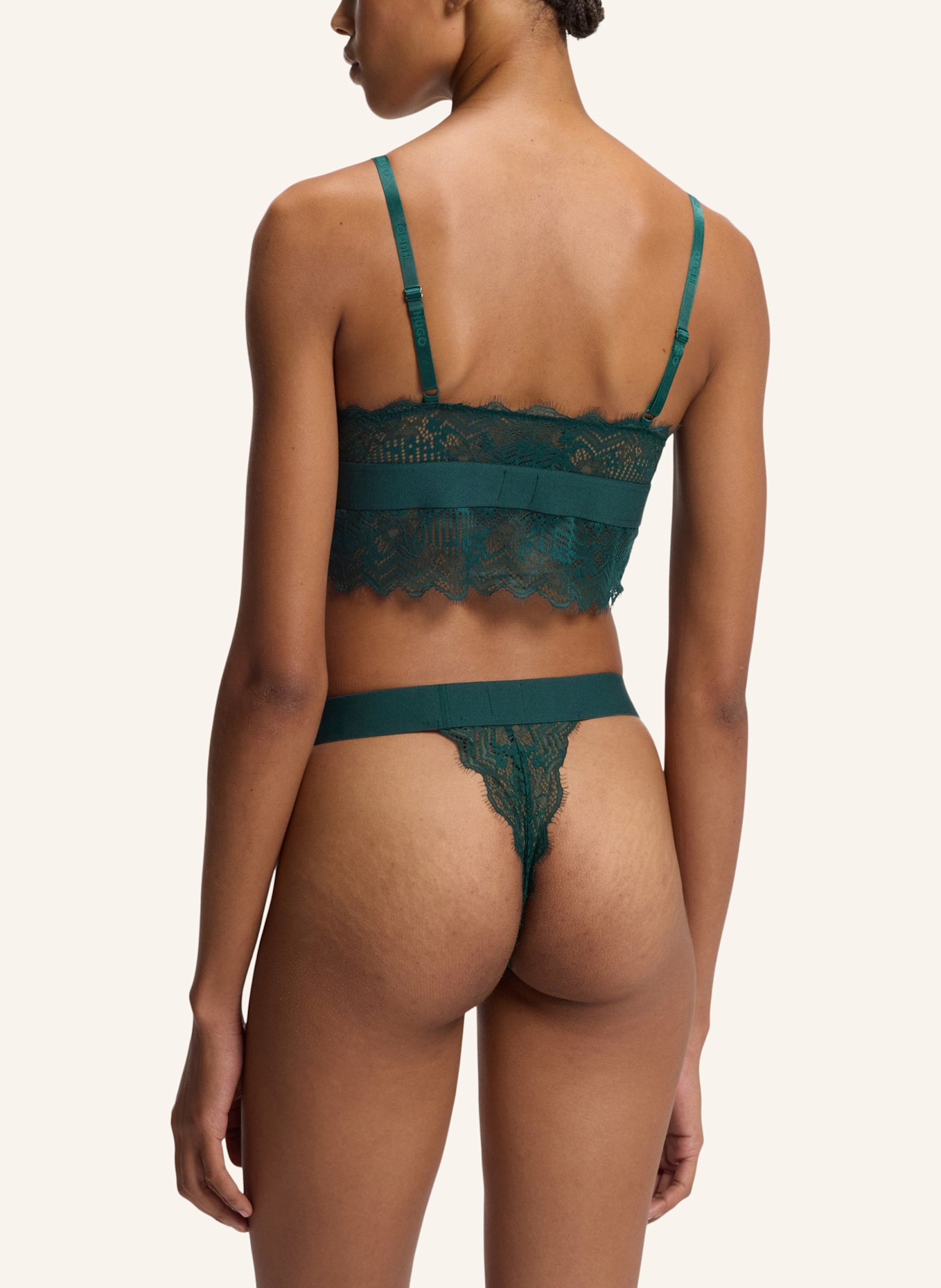 HUGO Slip STRING RL LACE: DUNKELGRÜN