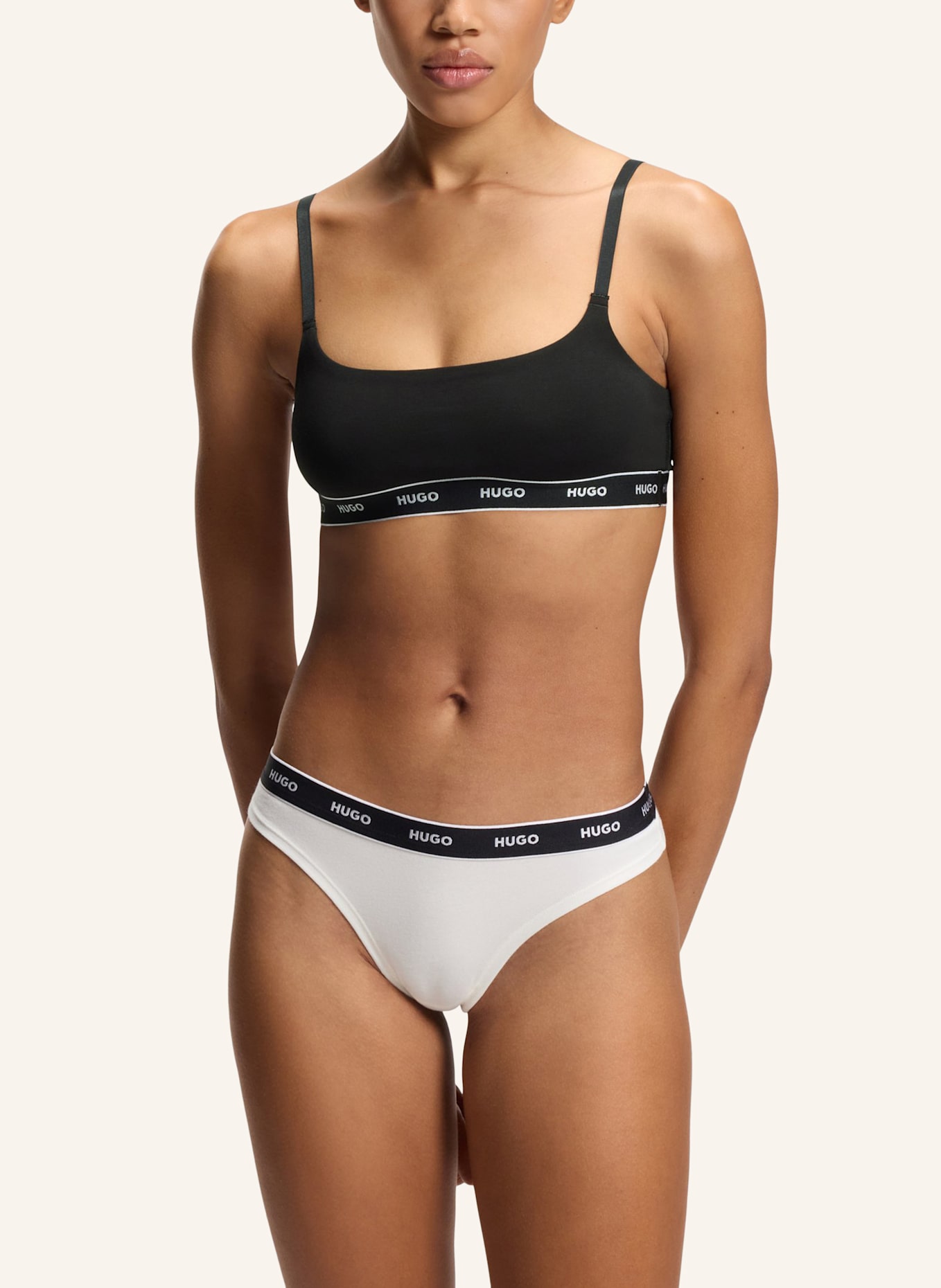 HUGO Slip TRIPLET THONG STRIPE: WEISS