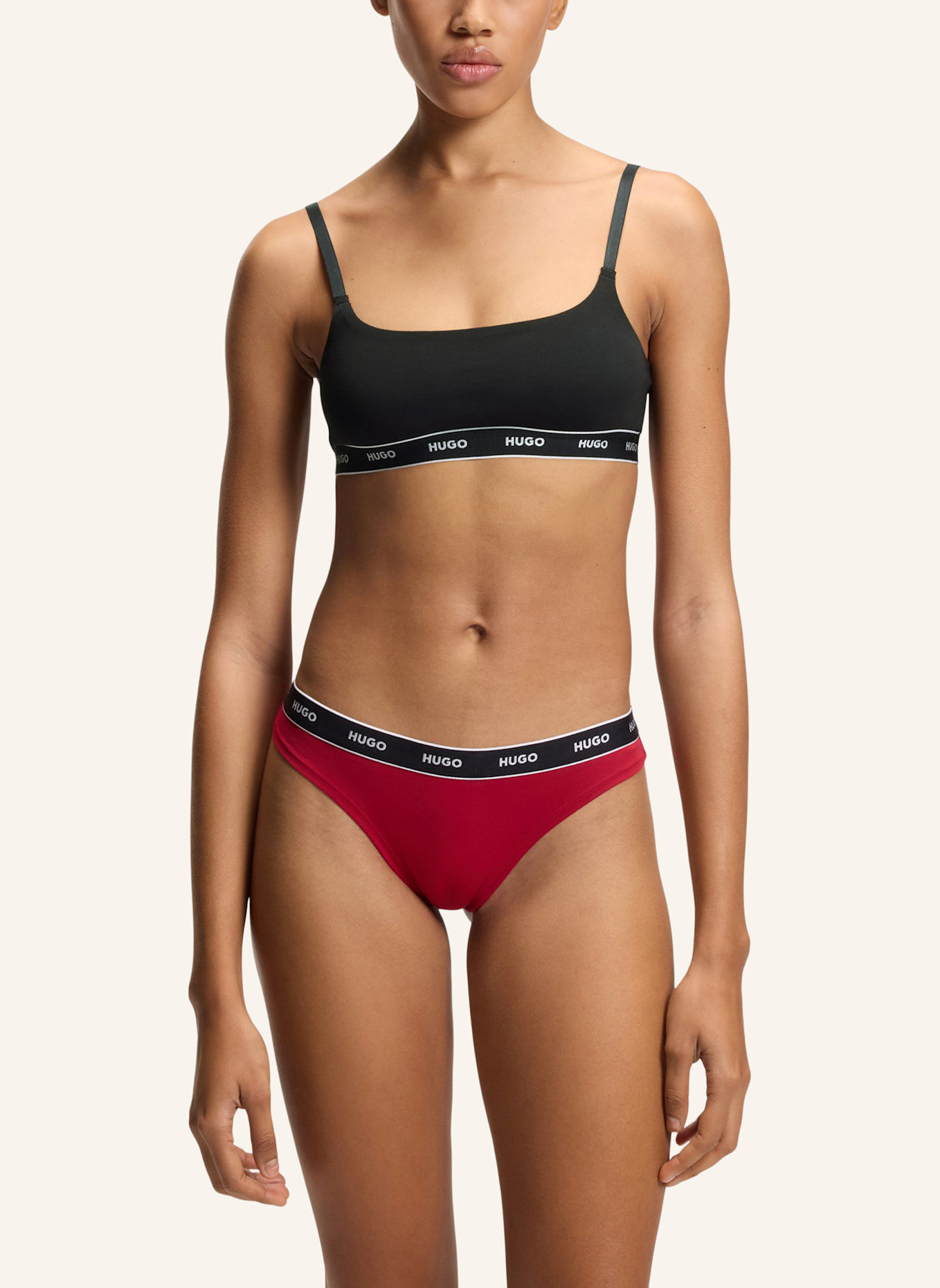 HUGO Slip TRIPLET THONG STRIPE: WEISS