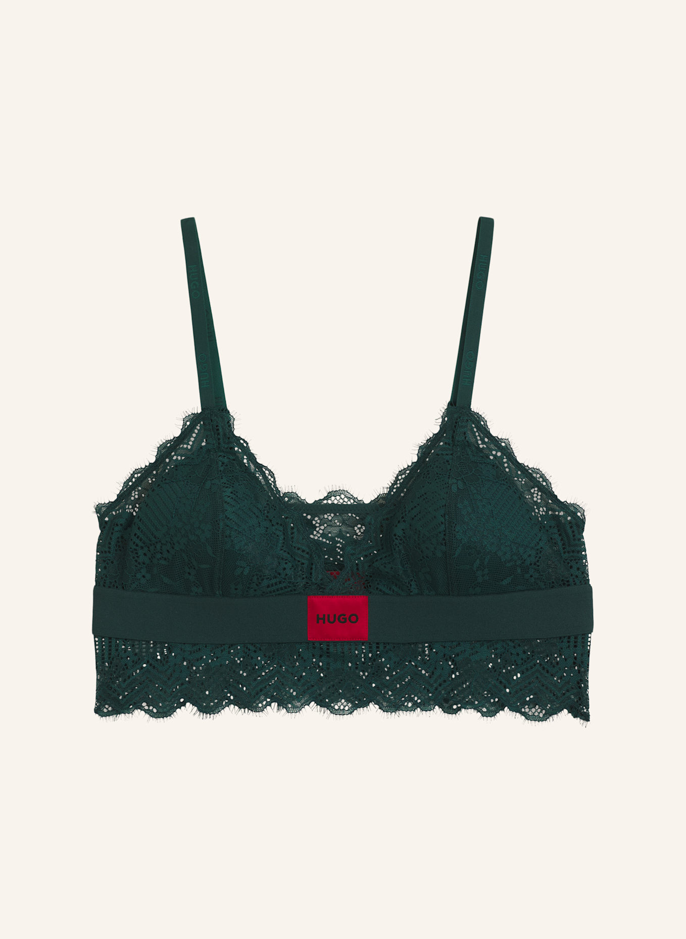 HUGO Triangel-BH LACE: DUNKELGRÜN