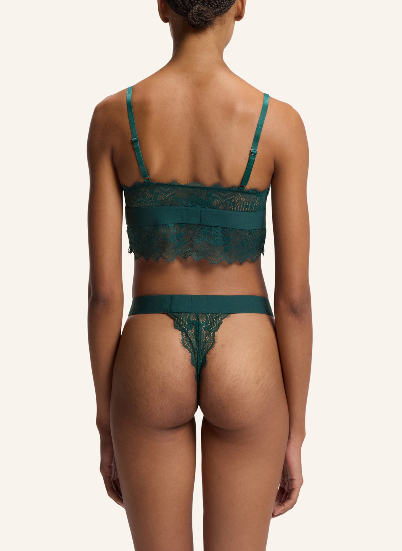 HUGO Triangel-BH LACE: DUNKELGRÜN