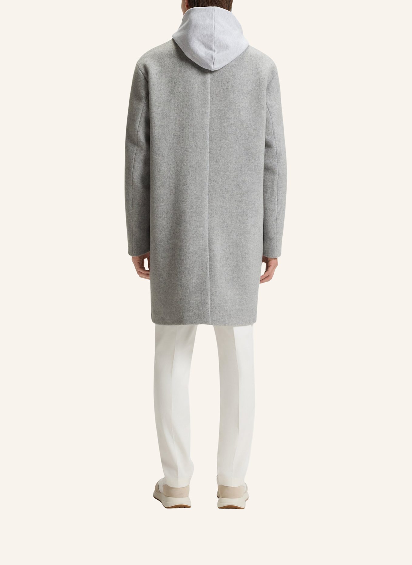 BOSS Klassischer Mantel C-CALE-FLAPS-254 Relaxed Fit: GRAU