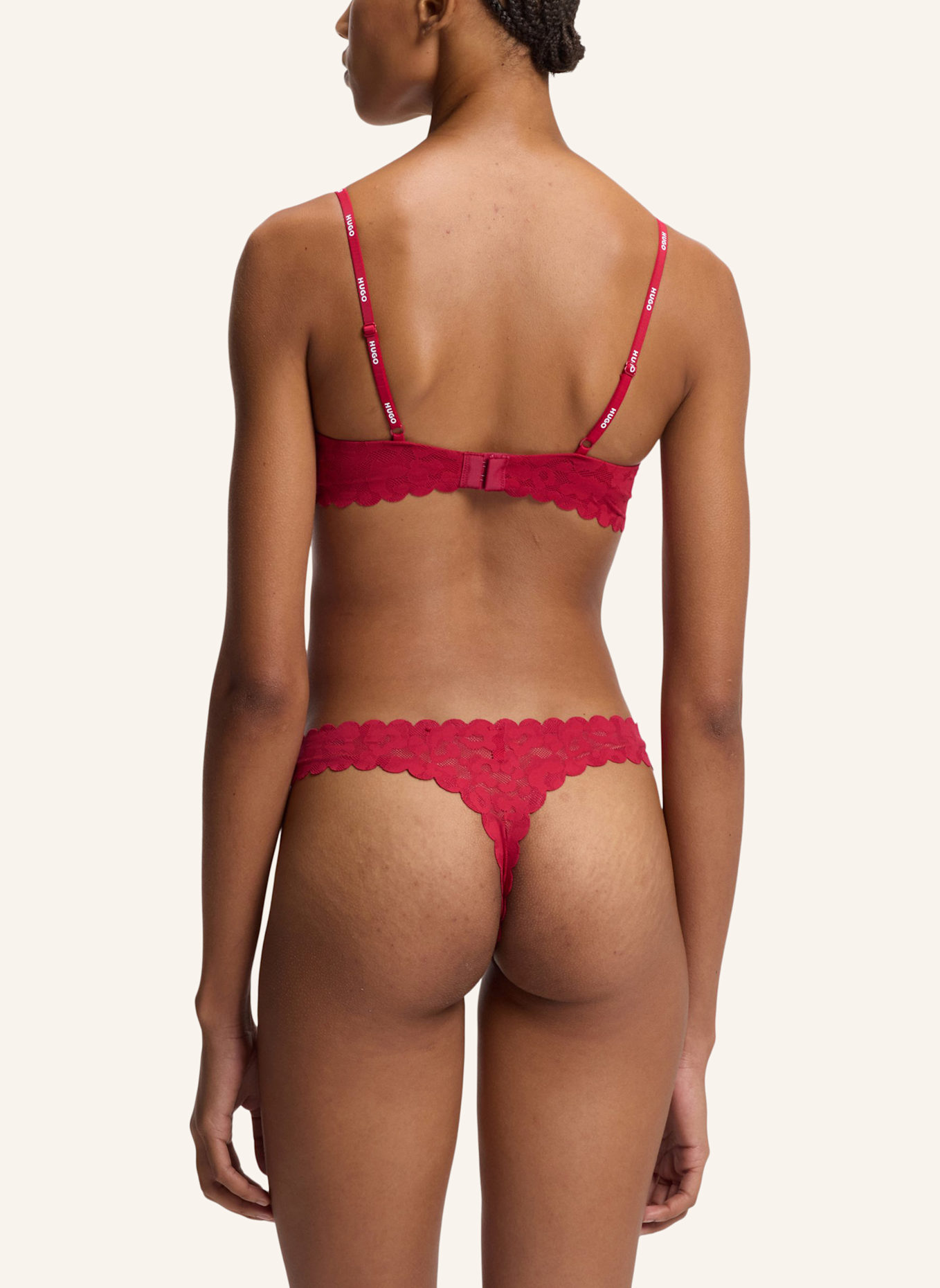 HUGO Slip THONG LEO LACE: ROT