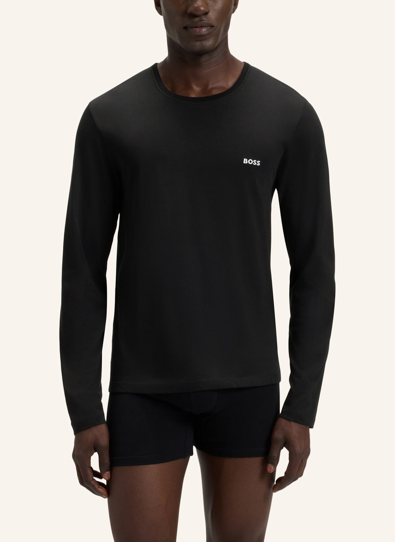 BOSS 3er-Pack Longsleeves: WEISS