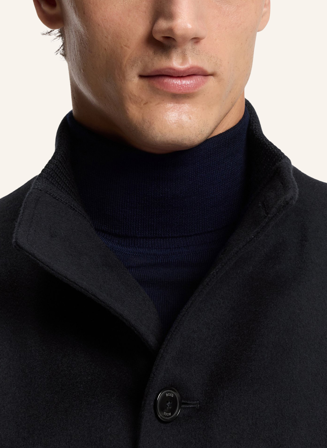 BOSS Klassischer Mantel H-CHARLY-SU-254 Regular Fit: DUNKELBLAU