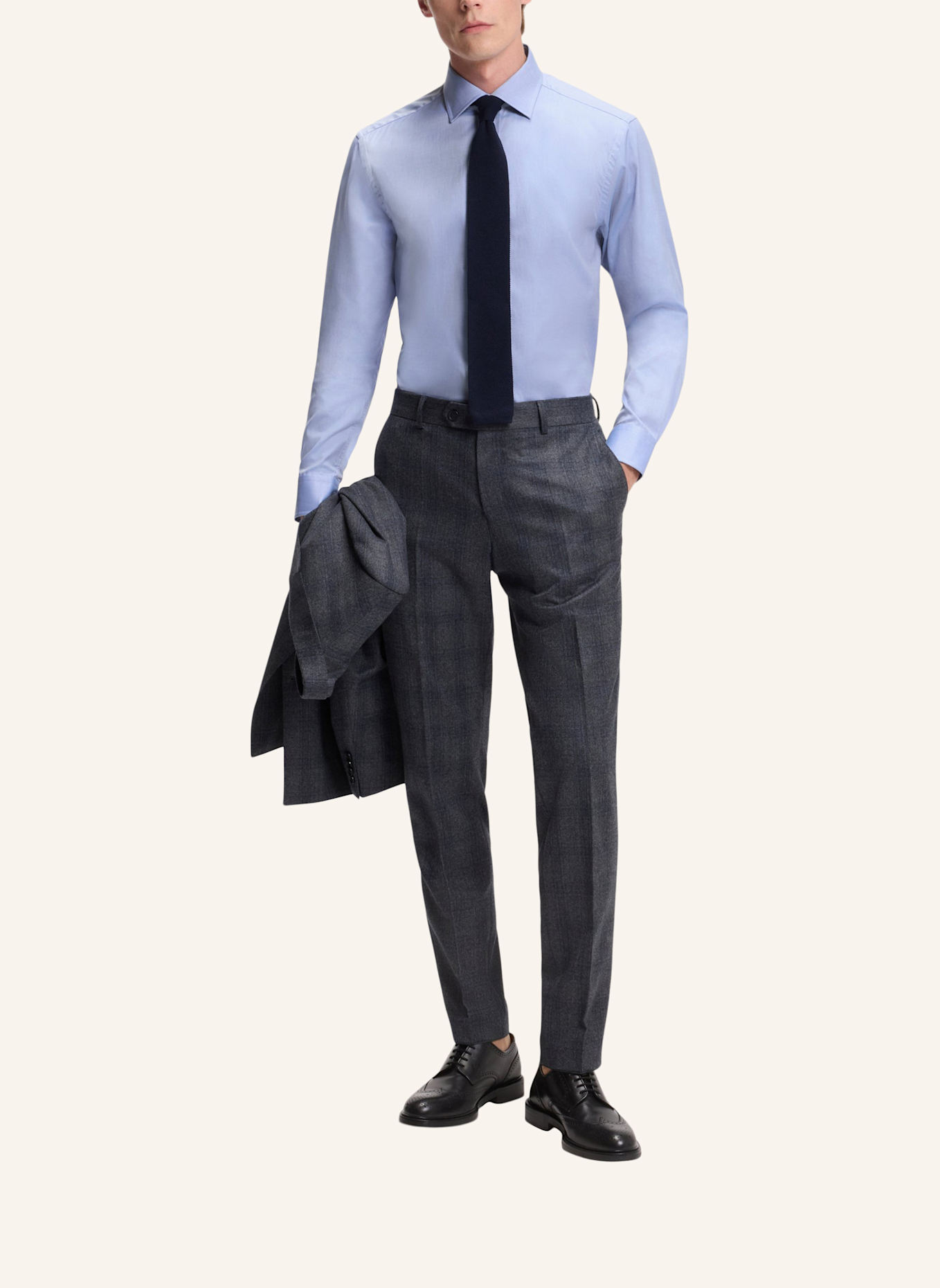 BOSS Business Hemd H-DAVID-SPREAD_DB Slim Fit: DUNKELBLAU