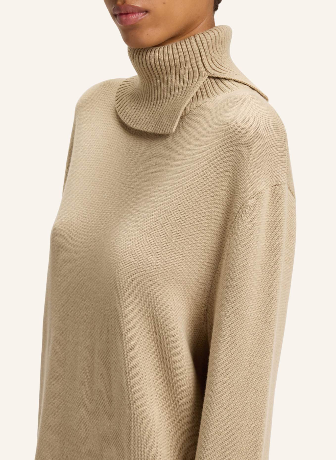 BOSS Gestricktes Kleid C_FERINGATESSA Relaxed Fit: BRAUN