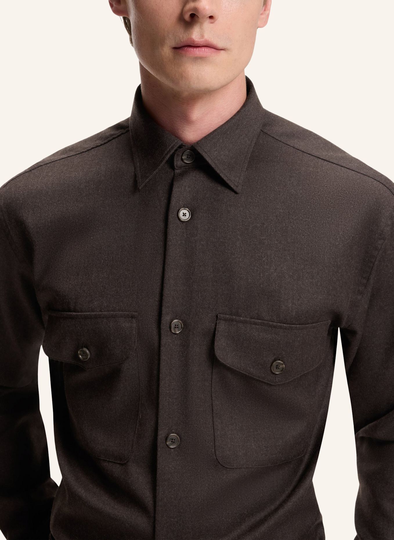 BOSS Business Hemd H-CRUZ-KENT-2P_DB Relaxed Fit: BRAUN